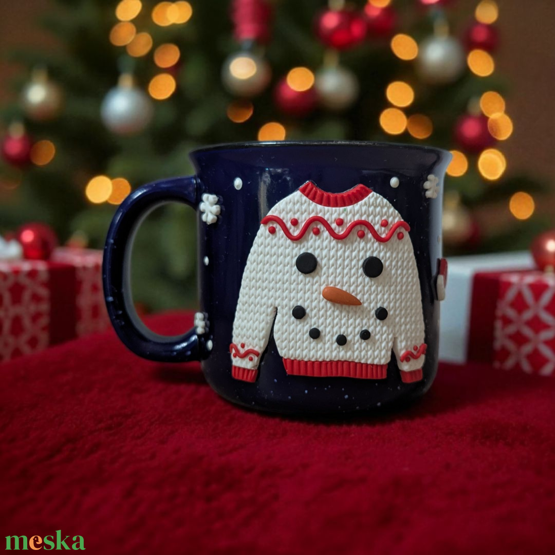 Ronda pulcsis bögre/karácsonyi csupor süthető gyurmával díszítve.  - otthon & életmód - konyhafelszerelés, tálalás - tálalás - bögre & csésze - Meska.hu