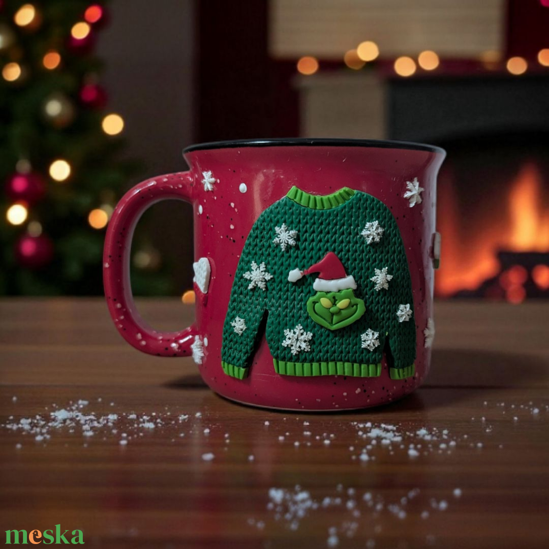 Ronda pulcsis bögre/karácsonyi csupor süthető gyurmával díszítve.  - otthon & életmód - konyhafelszerelés, tálalás - tálalás - bögre & csésze - Meska.hu