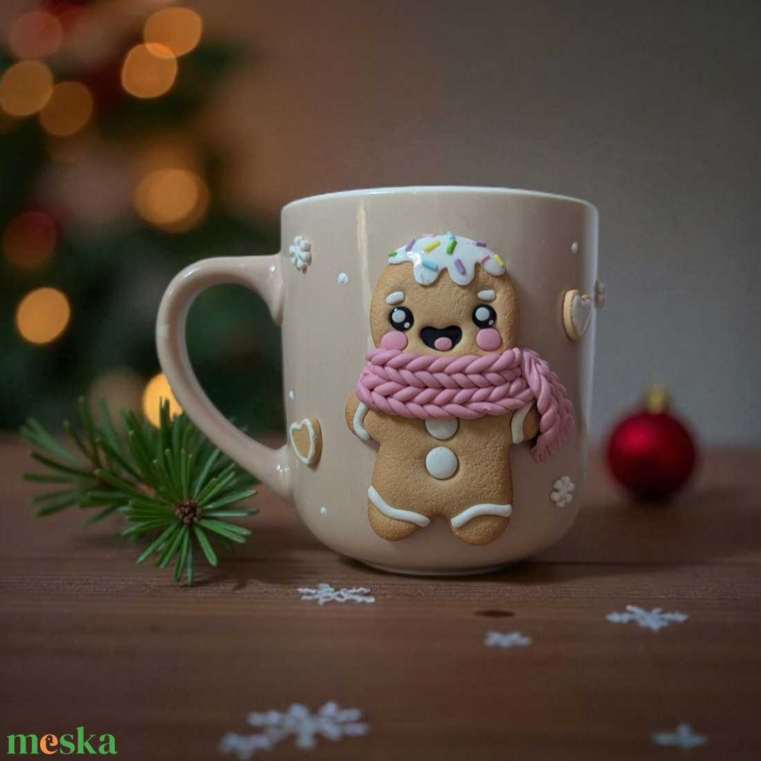 Mézeskalácsos bögre/karácsonyi csupor süthető gyurmával díszítve.  - otthon & életmód - konyhafelszerelés, tálalás - tálalás - bögre & csésze - Meska.hu