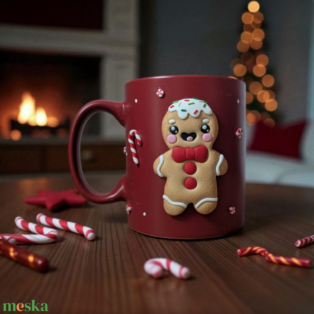 Mézeskalácsos bögre/karácsonyi csupor süthető gyurmával díszítve.  - otthon & életmód - konyhafelszerelés, tálalás - tálalás - bögre & csésze - Meska.hu