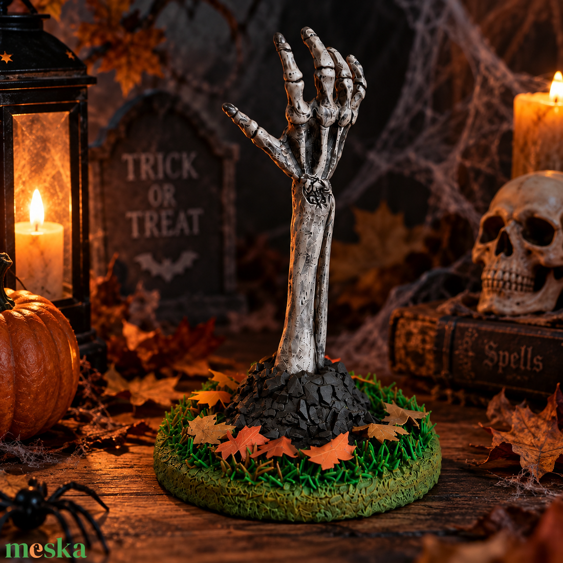 Csontváz kéz Halloween dekoráció � kézzel készített süthető gyurma szobor - otthon & életmód - dekoráció - halloween - halloweeni figurák - Meska.hu