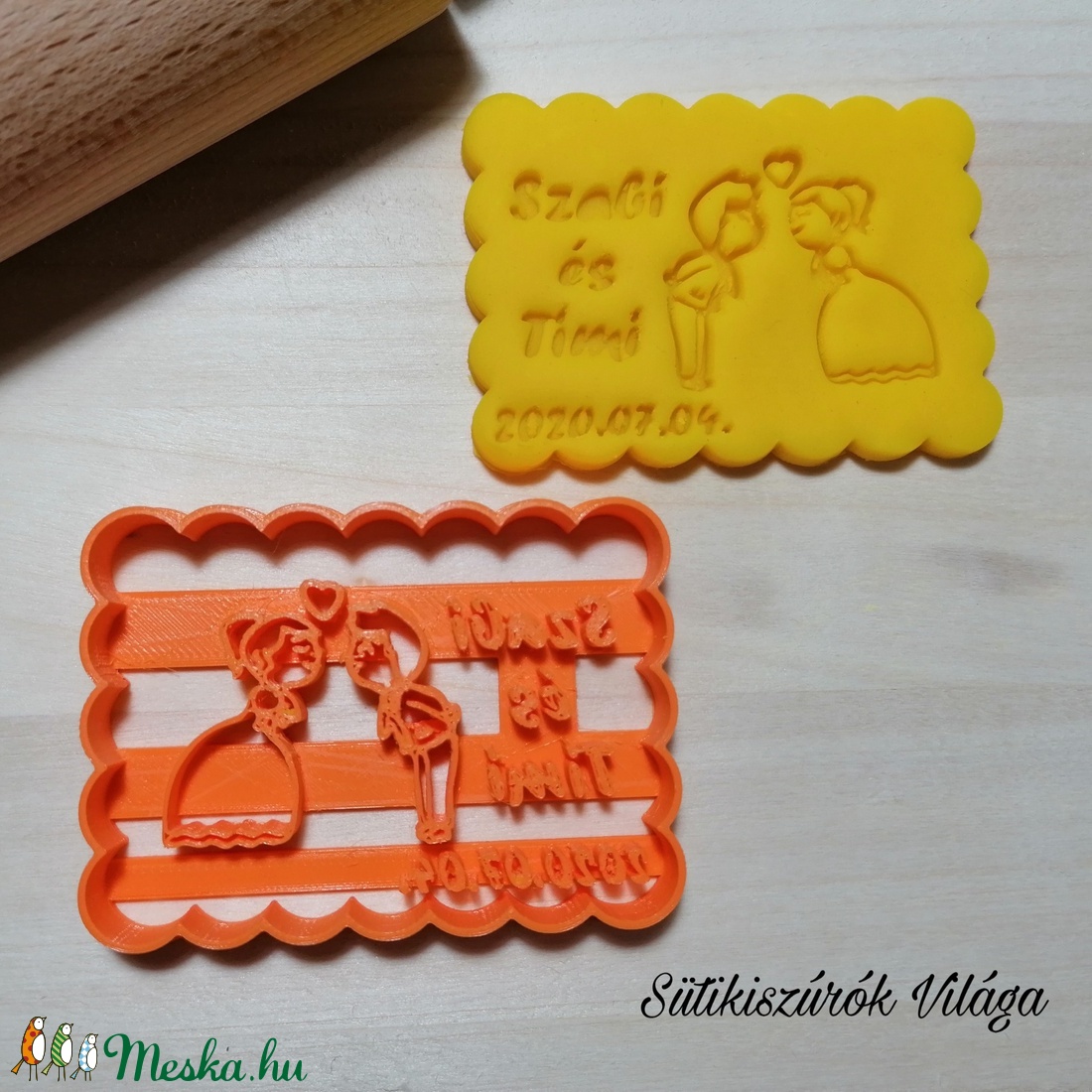 Egyedi esküvői sütikiszúró - keksz, mézeskalács, linzer sütemény szaggató  -  - Meska.hu