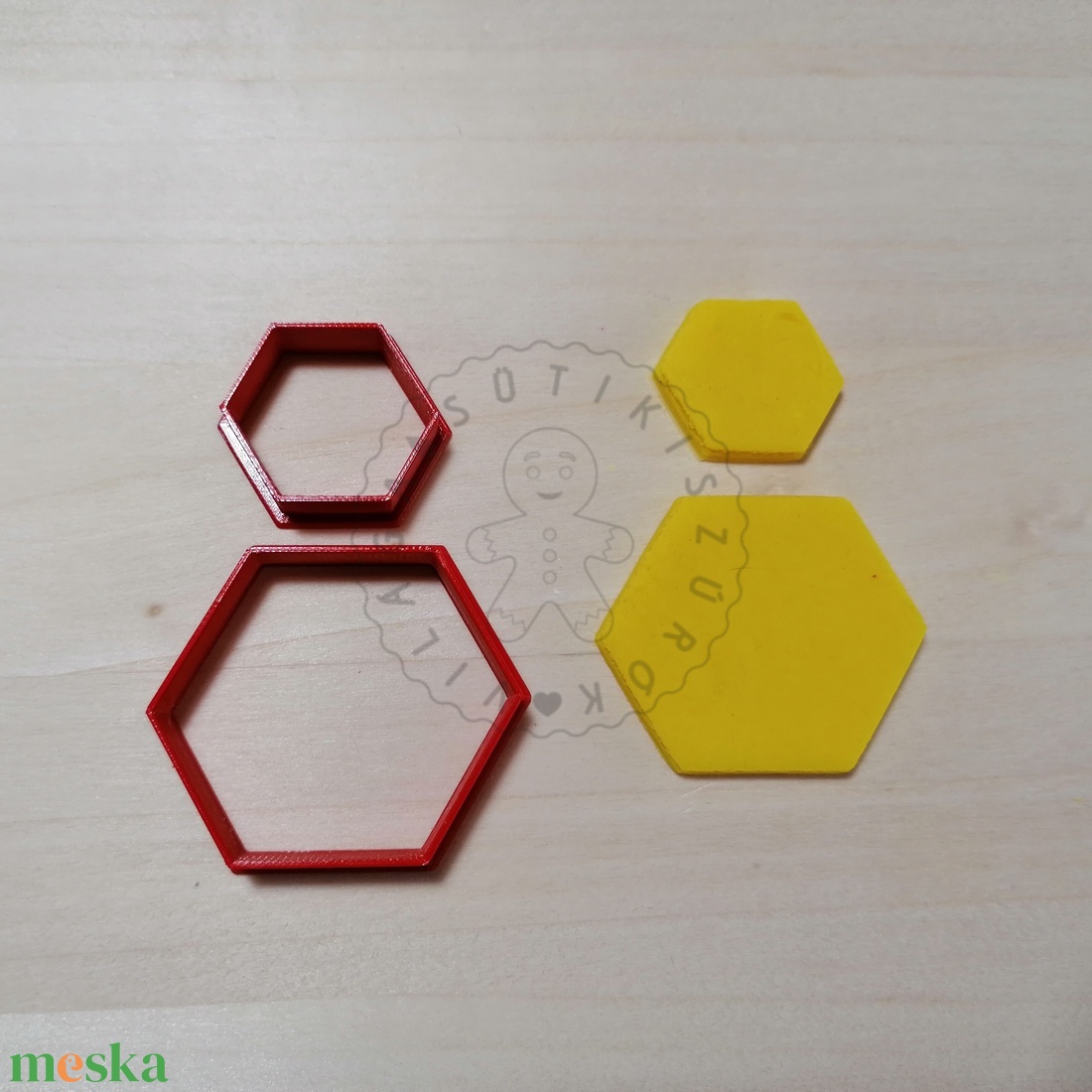 Hexagon alakú süthető gyurma kiszúrók - polymerclay, kiszúró, kellék - otthon & lakás - konyhafelszerelés, tálalás - sütés, főzés - sütikiszúró - Meska.hu