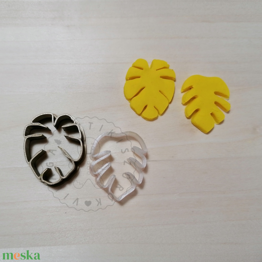 Monstera levél süthető gyurma kiszúrók - polymerclay, kiszúró, kellék - otthon & életmód - konyhafelszerelés, tálalás - sütés, főzés - sütikiszúró - Meska.hu
