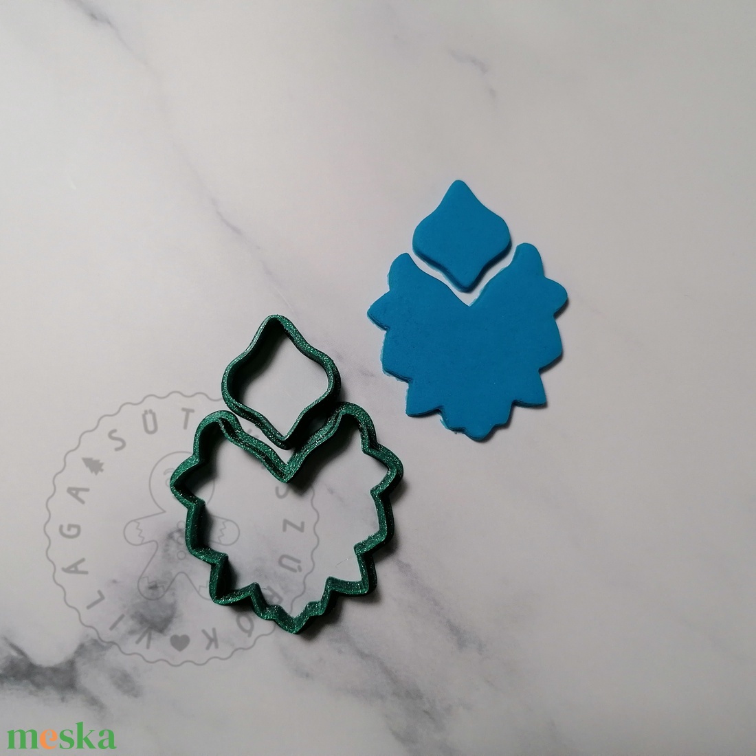 Díszes szett 2. (2 részes) süthető gyurma kiszúrók - polymerclay, kiszúró, kellék - otthon & életmód - konyhafelszerelés, tálalás - sütés, főzés - sütikiszúró - Meska.hu