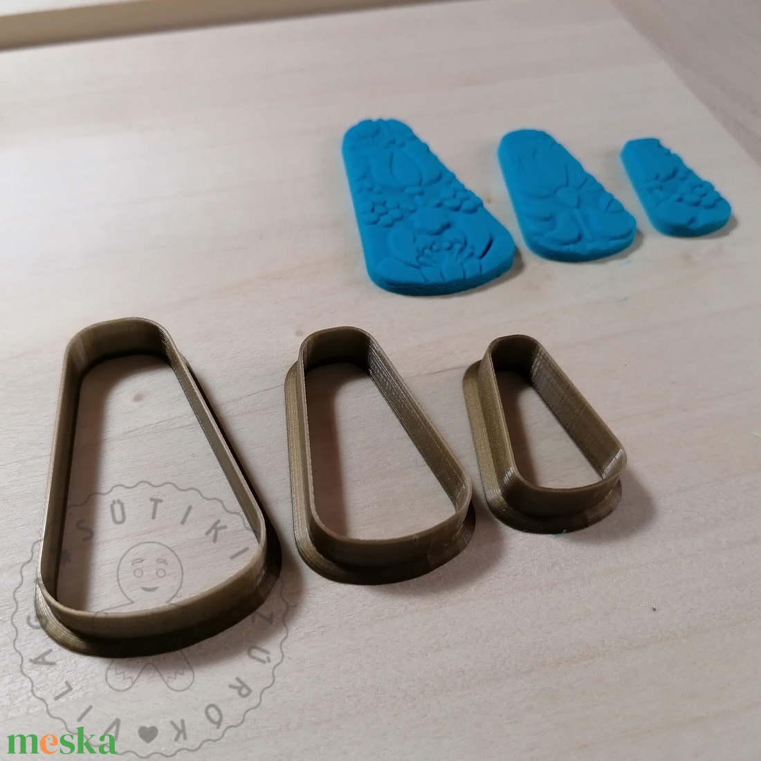 Lekerekített trapéz alakú süthető gyurma kiszúrók (3db) - polymerclay, kiszúró, kellék - otthon & életmód - konyhafelszerelés, tálalás - sütés, főzés - sütikiszúró - Meska.hu