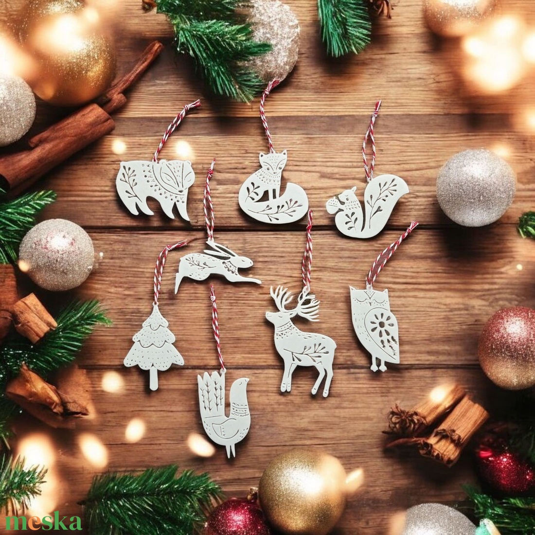 Állatos karácsonyfa díszek - karácsony - karácsonyi lakásdekoráció - karácsonyfadíszek - Meska.hu
