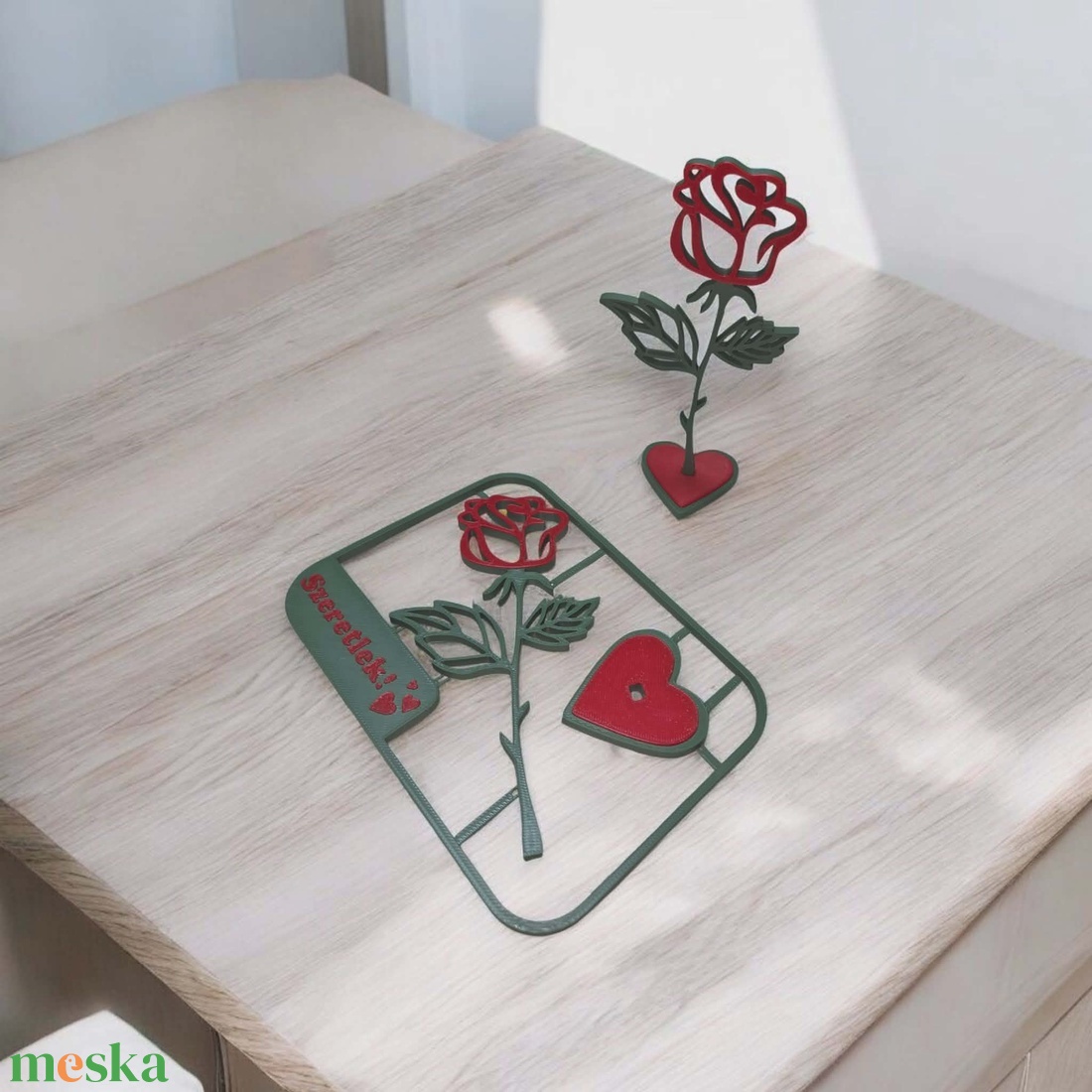 Kreatv képeslap rózsa mintáva (Valentin-napra, Nőnapra) - otthon & életmód - papír, írószer - ajándékozás kellékei - képeslap, üdvözlőlap - Meska.hu