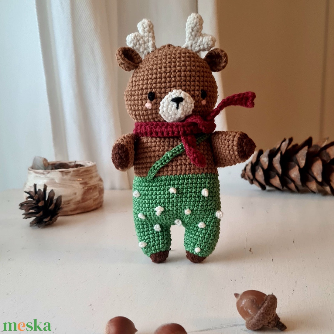 Páfrány, horgolt öltöztethető szarvas - játék & sport - plüssállat & játékfigura - más figura - Meska.hu