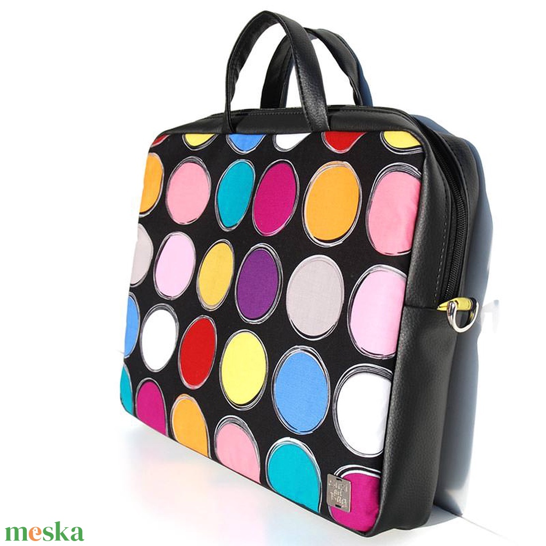 Kék mintás laptop táska - táska & tok - laptoptáska, laptop hátizsák - Meska.hu