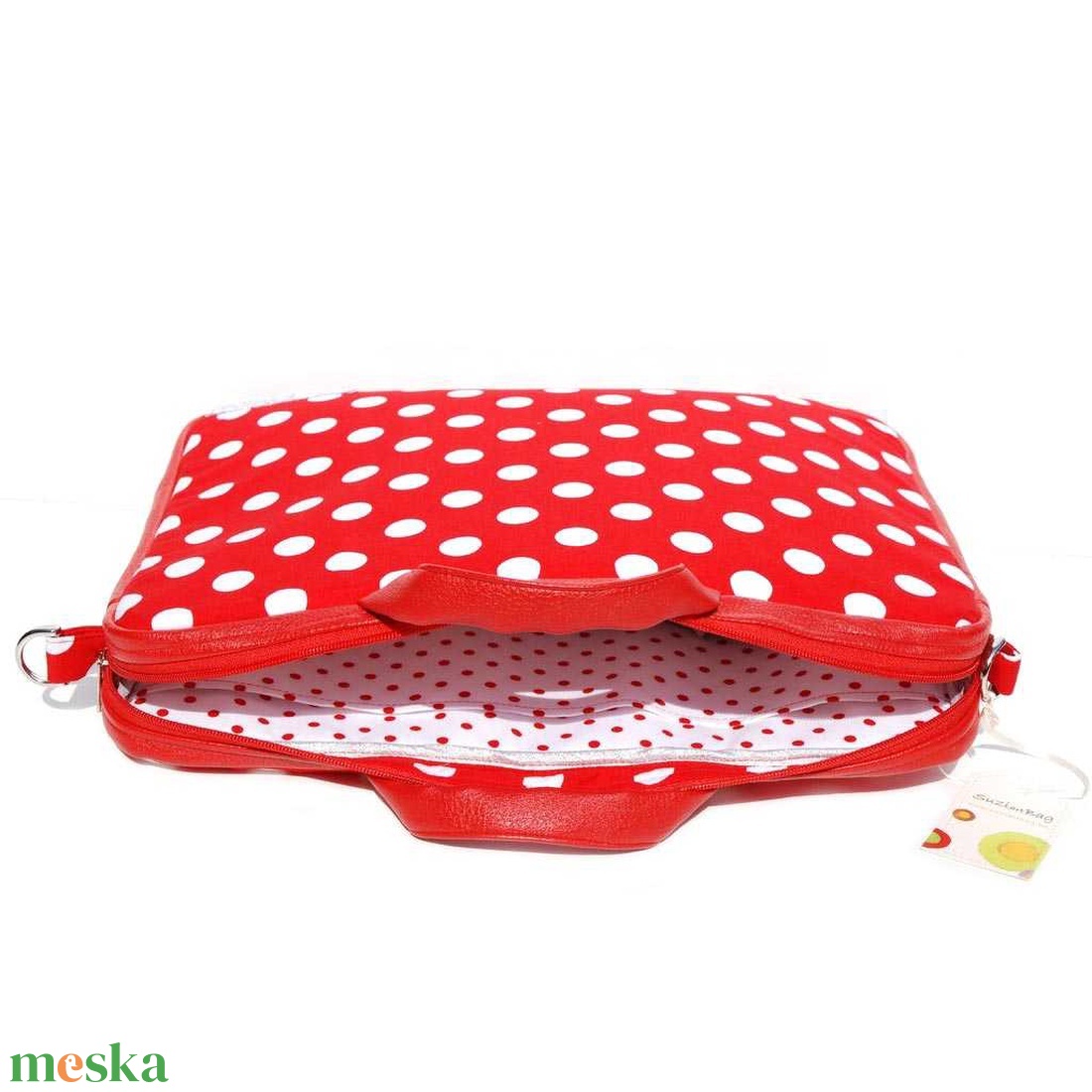 Kék mintás laptop táska - táska & tok - laptoptáska, laptop hátizsák - Meska.hu