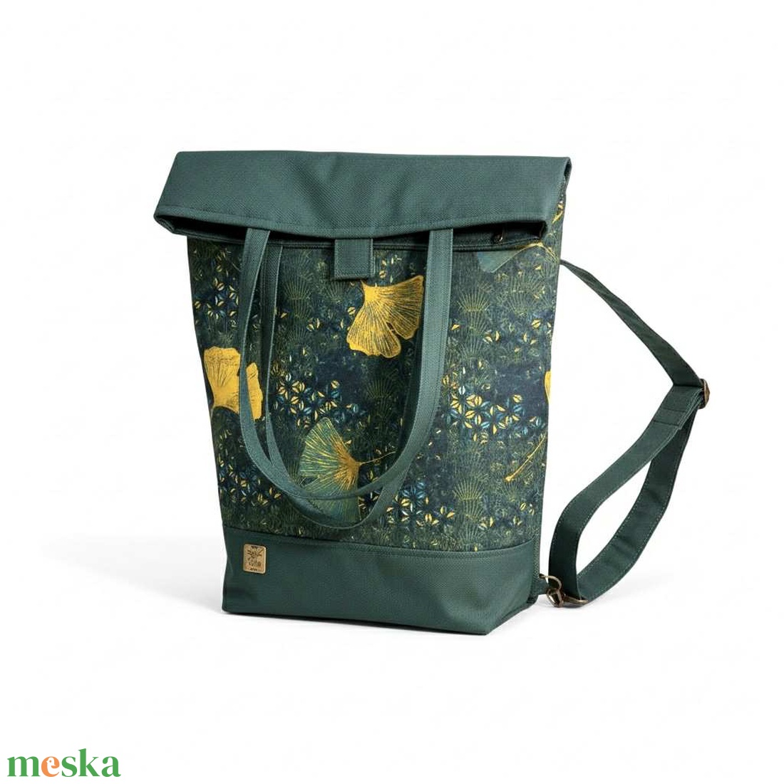 Zöld Gingko mintás 3in1 táska - táska & tok - kézitáska & válltáska - válltáska - Meska.hu