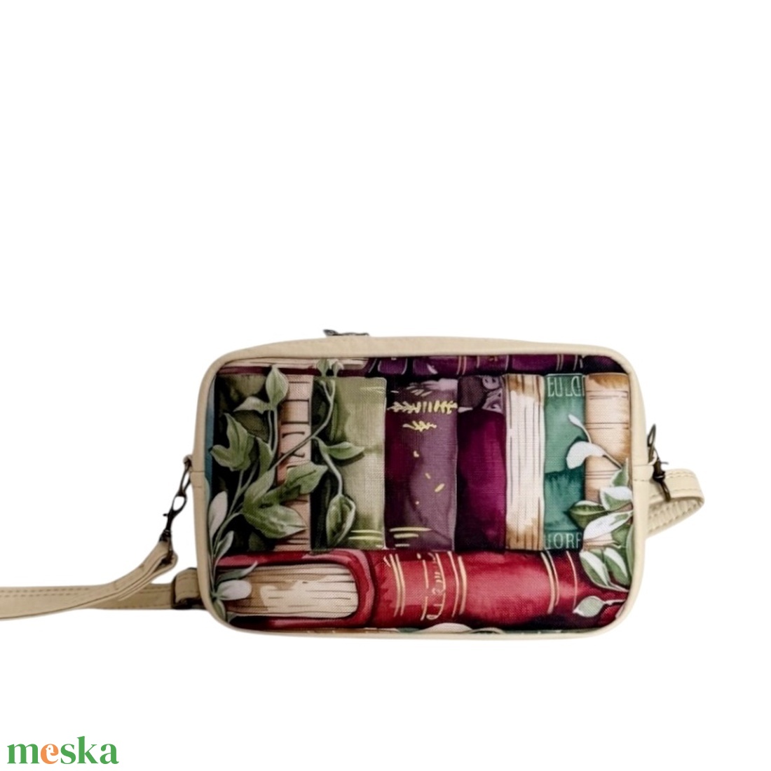 Drapp könyves crossbody táska - táska & tok - kézitáska & válltáska - válltáska - Meska.hu