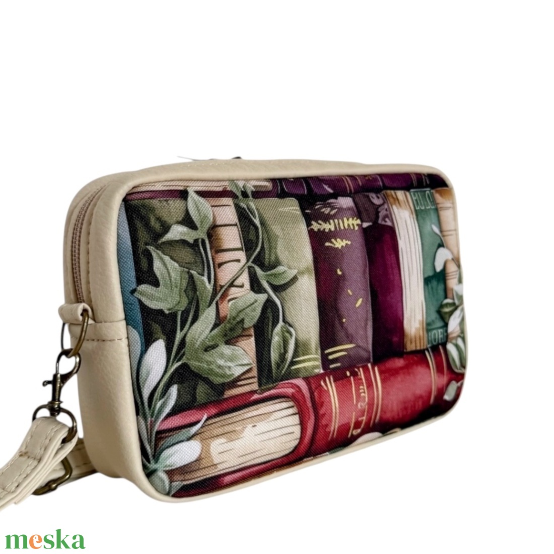 Drapp könyves crossbody táska - táska & tok - kézitáska & válltáska - válltáska - Meska.hu