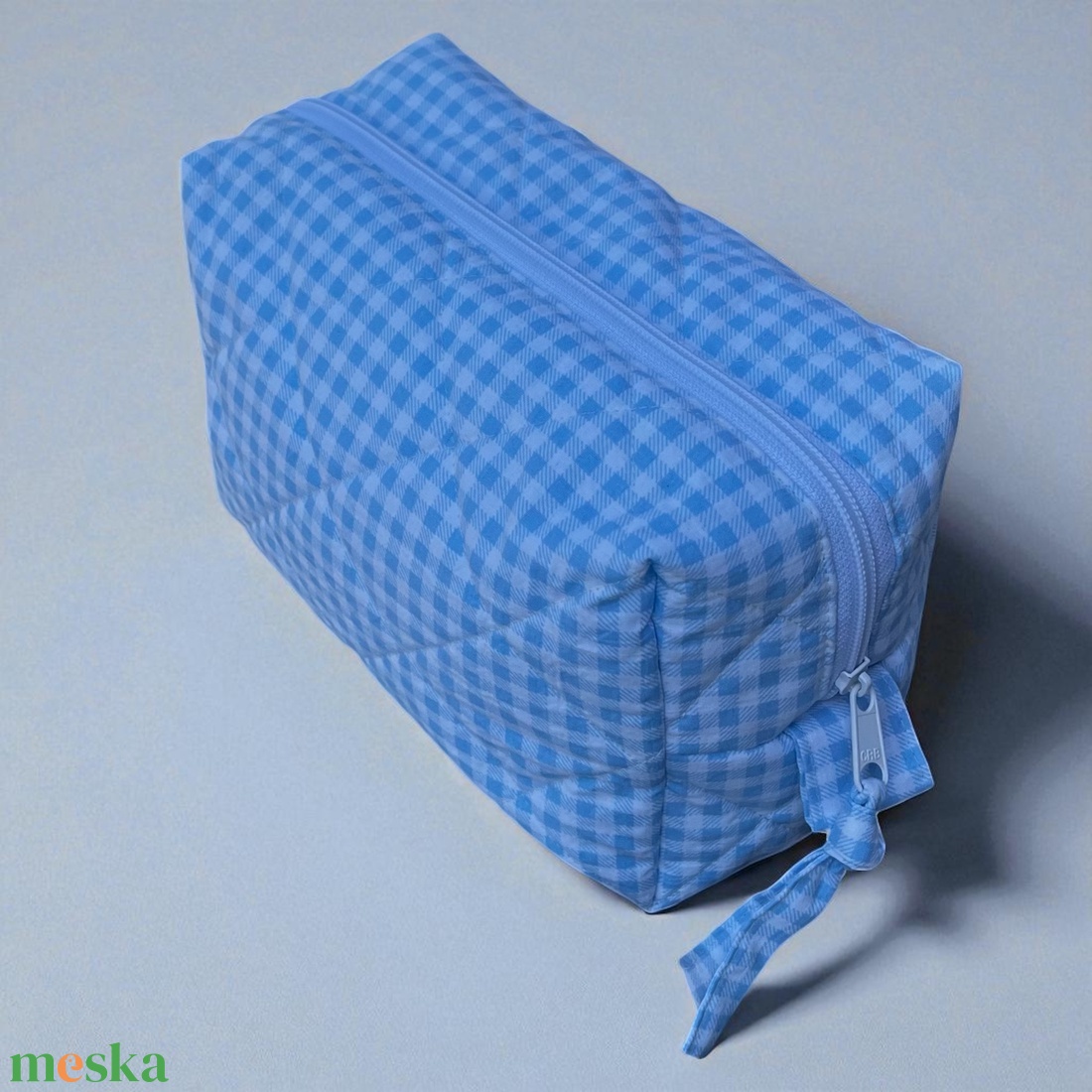 Végtelen Neszesszer - Rendszer és elegancia minden alkalomra (Kék-fehér négyzetes, boxy) - táska & tok - neszesszer - Meska.hu