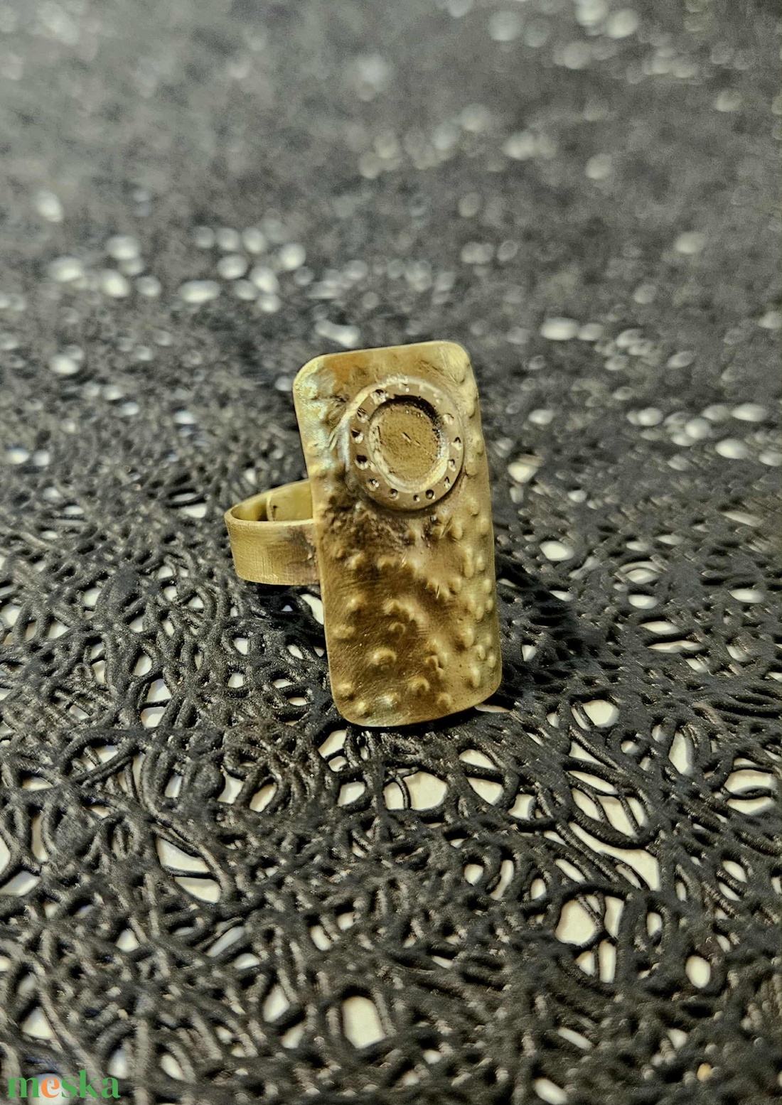 Karikás textúrás gyűrű - ékszer - gyűrű - statement gyűrű - Meska.hu