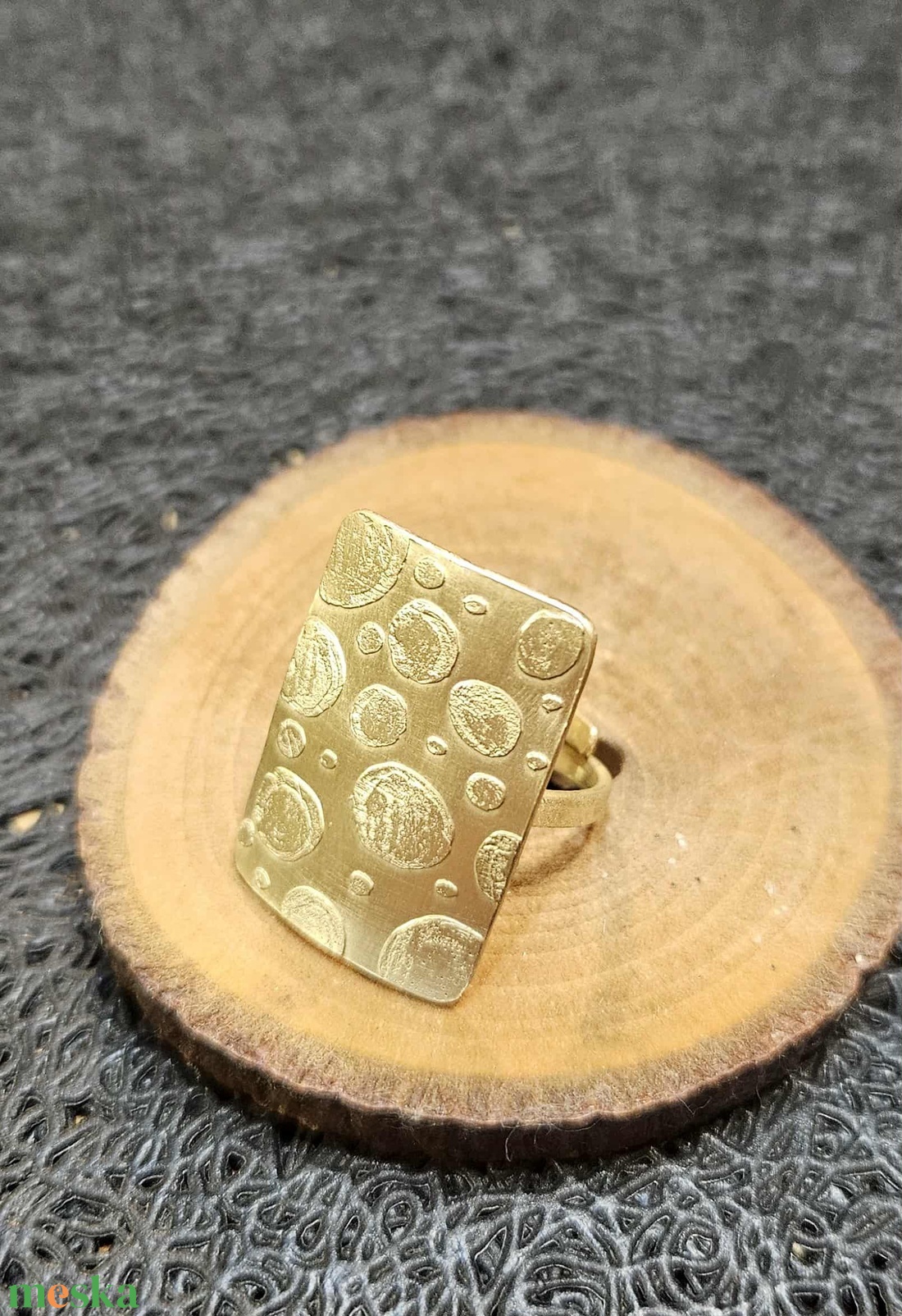 Boho gyűrű - pöttyös - ékszer - gyűrű - statement gyűrű - Meska.hu