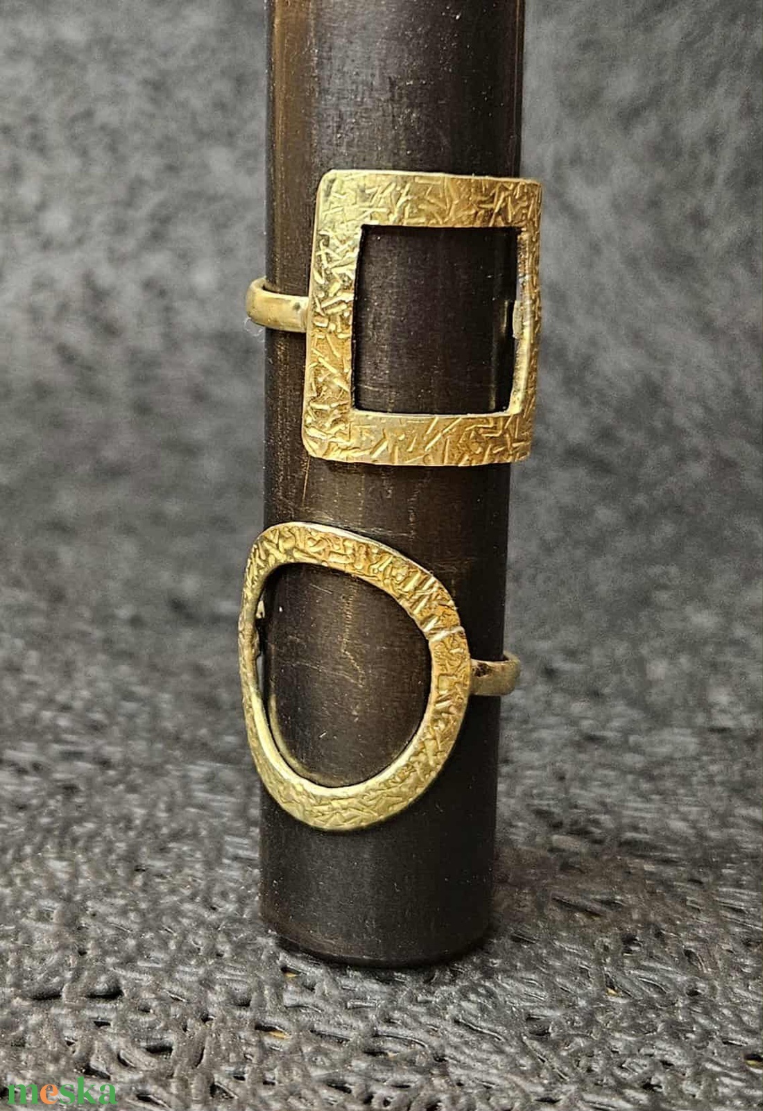 Karikás vagy négyzetes textúrált gyűrű - ékszer - gyűrű - statement gyűrű - Meska.hu