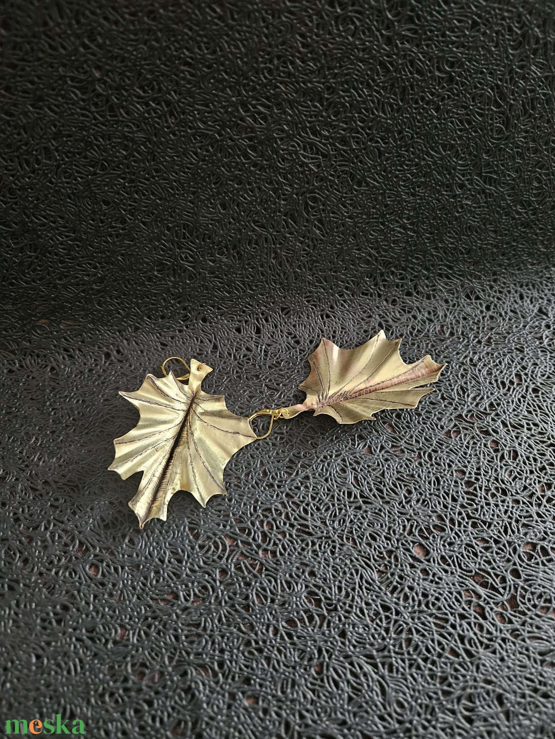 Juharlevél fülbevaló - ékszer - fülbevaló - lógó fülbevaló - Meska.hu