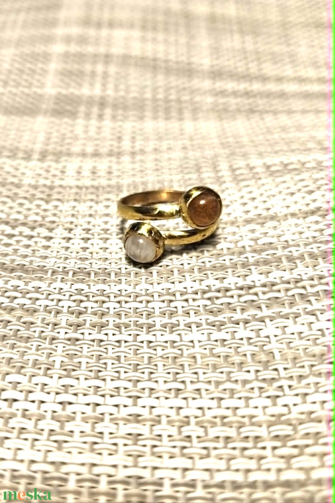 Napkő-holdkő gyűrű - ékszer - gyűrű - többköves gyűrű - Meska.hu