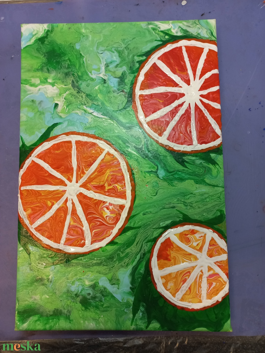 Citrusok 1 - művészet - festmény - akril - Meska.hu
