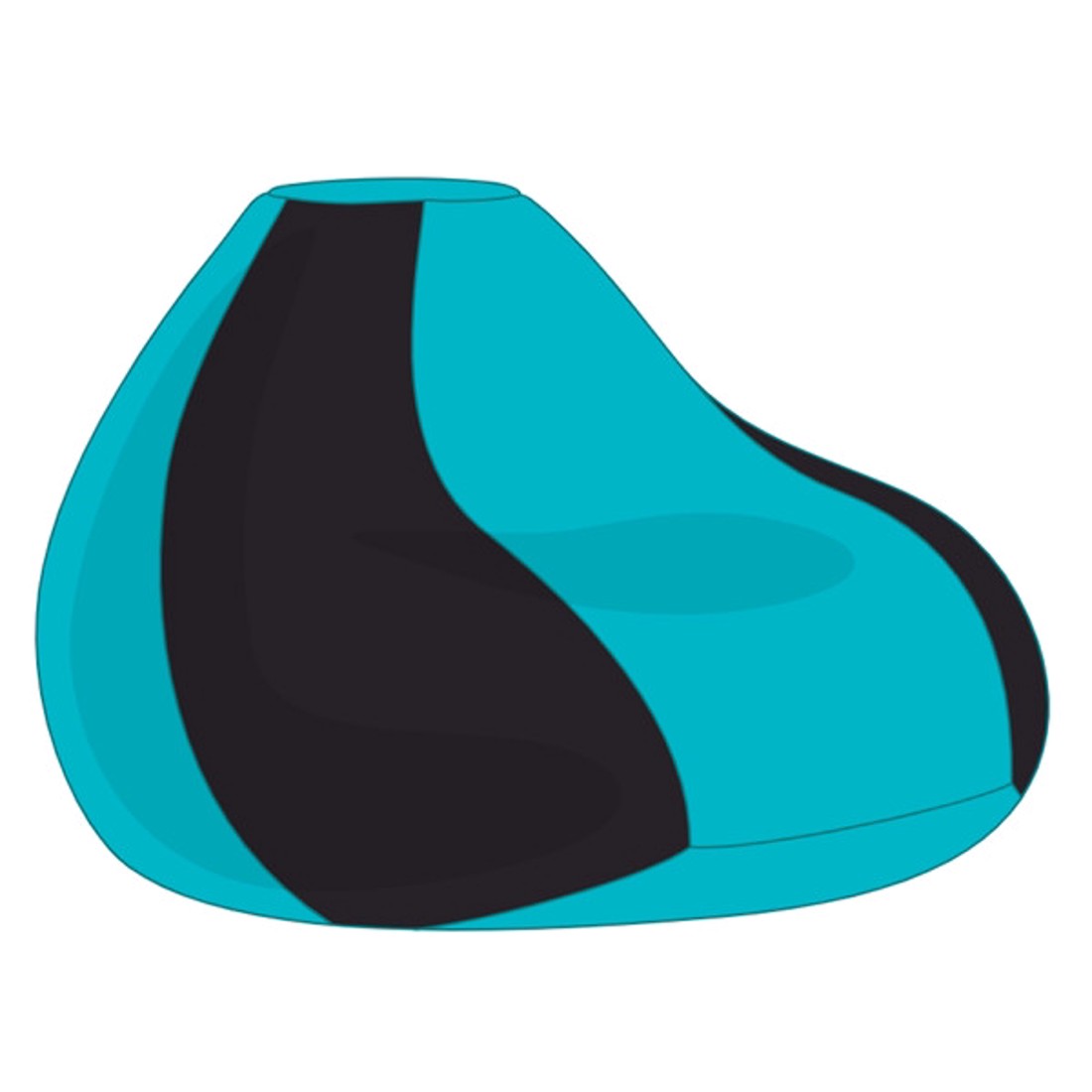 Fekete - Türkiz Bicolor XXL Babzsákfotel Huzat - otthon & életmód - bútor - babzsák - babzsák huzat - Meska.hu