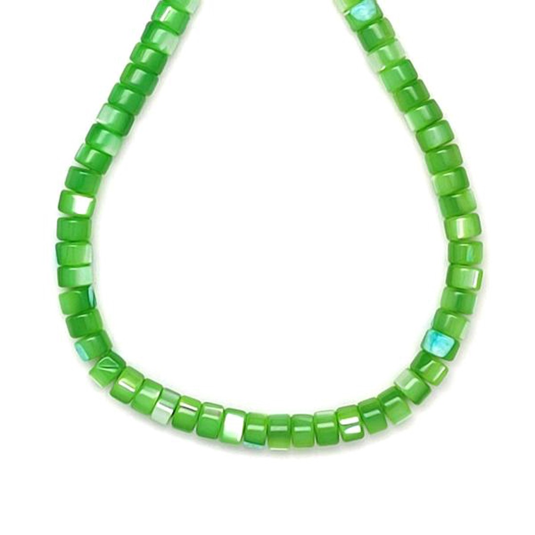 Kagyló szinezett zöld korong 4-5x3,5mm  ékszerkészítő alapanyag (füzér) - kellékek & szerszámok - ásvány alapanyag - ásványfüzér - Meska.hu