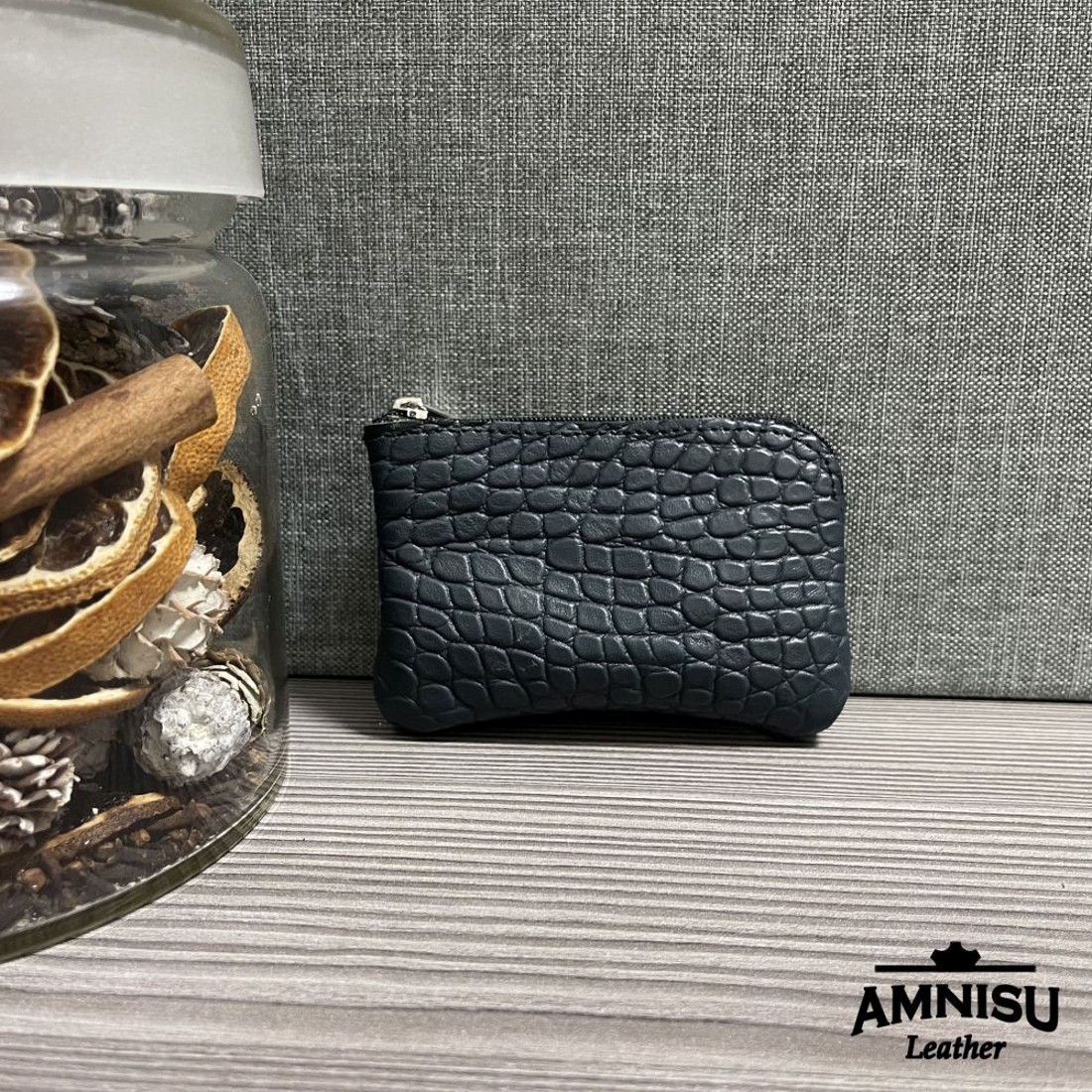 Sötétzöld krokkómintás egy cipzáras kulcstartó A7006 - táska & tok - kulcstartó & táskadísz - kulcstartó - Meska.hu