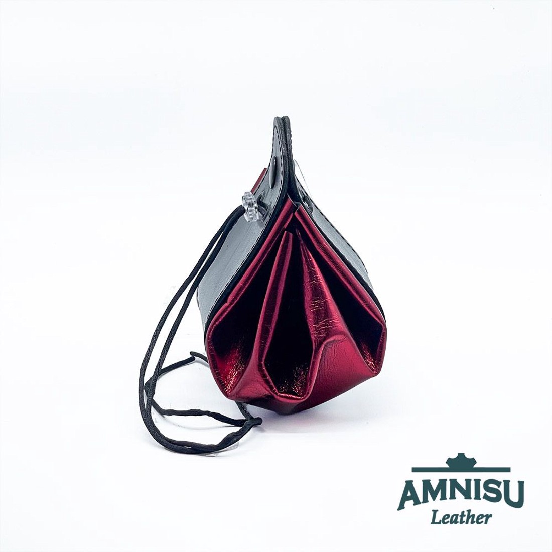 Fekete - metál bordó bőr 2in1 szütyő és kockatálca M8031-5006 - játék & sport - szerepjáték - Meska.hu