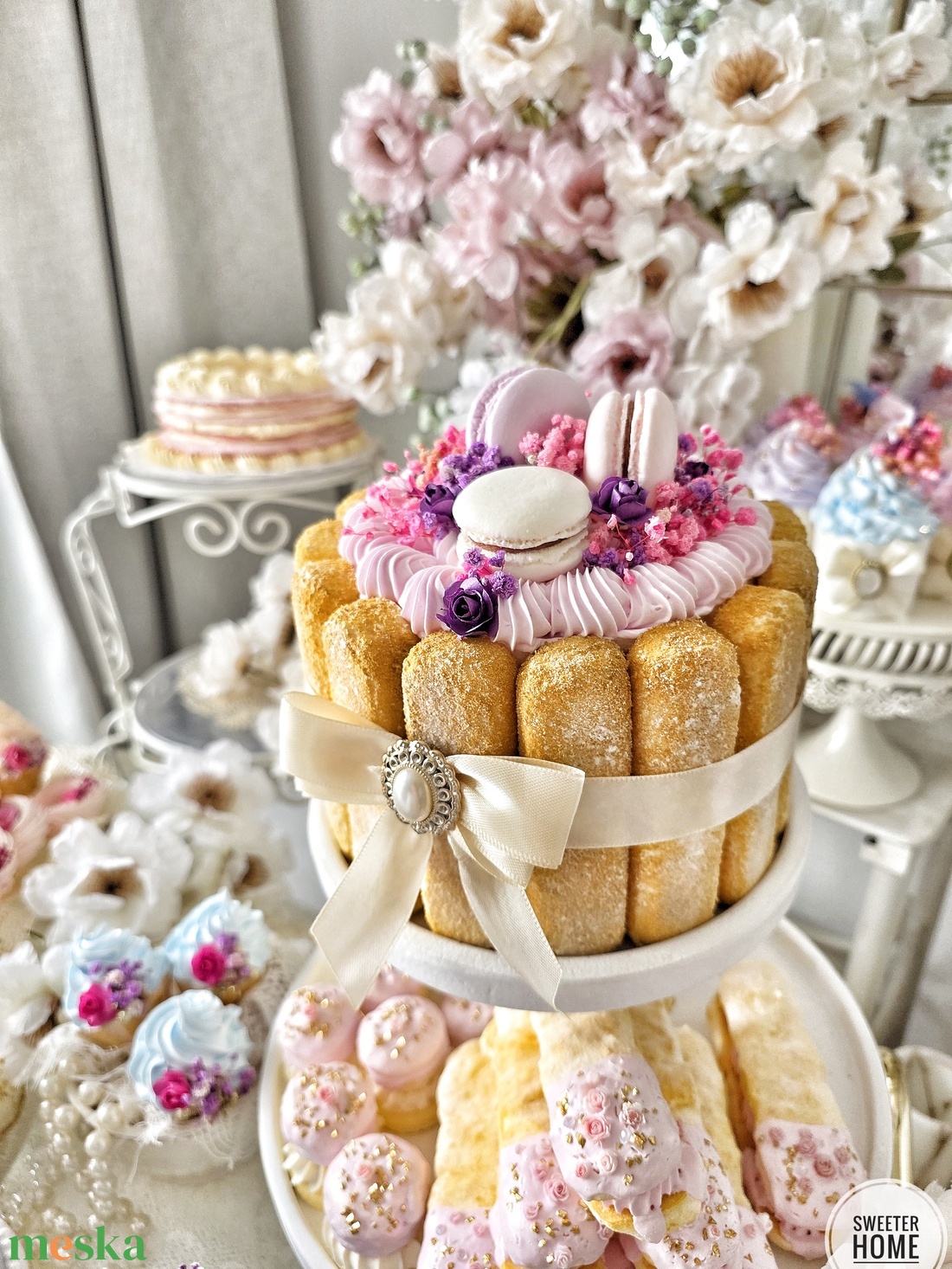 Charlotte dekortorta - otthon & életmód - dekoráció - asztal és polc dekoráció - asztaldísz - Meska.hu