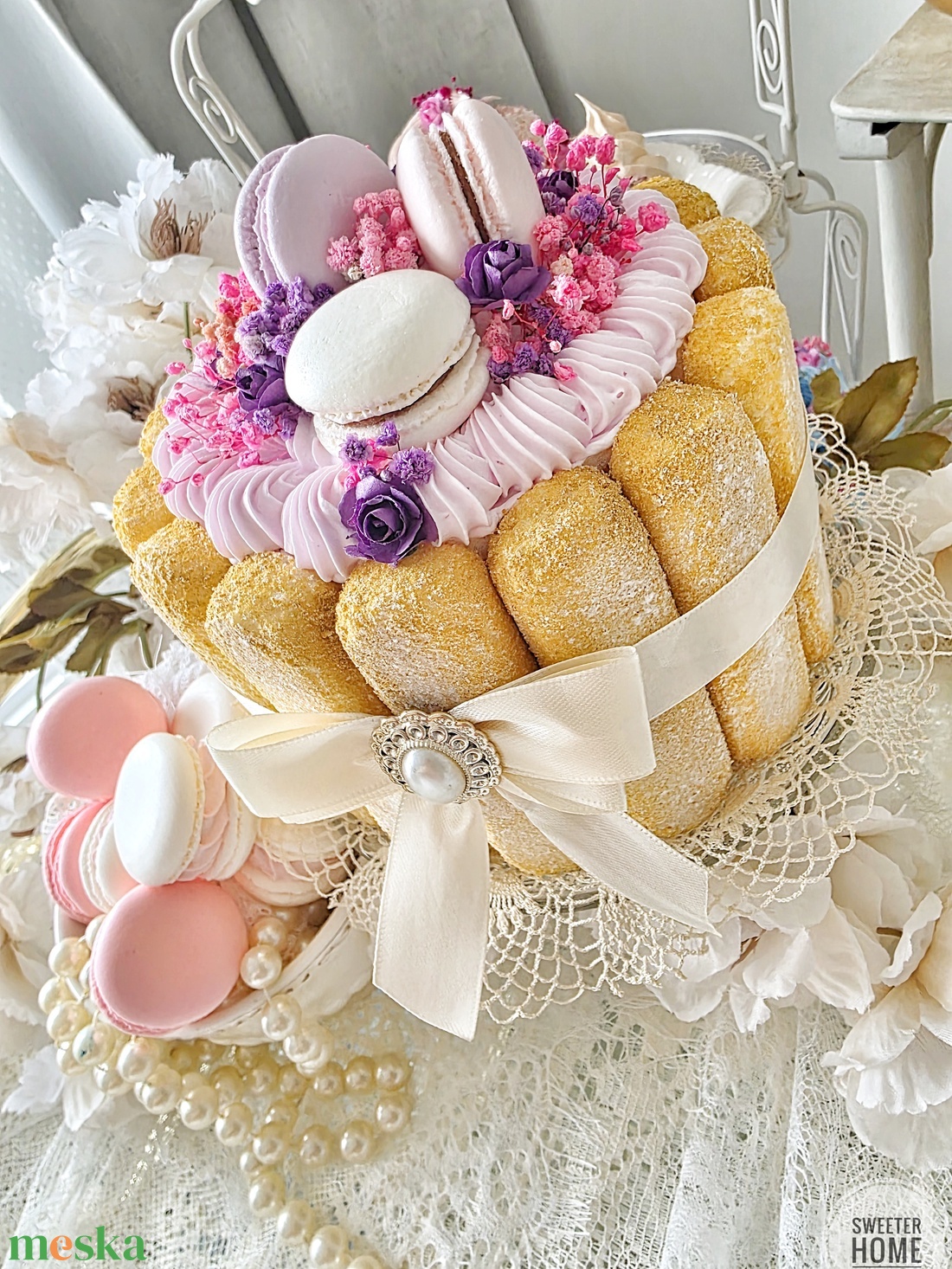 Charlotte dekortorta - otthon & életmód - dekoráció - asztal és polc dekoráció - asztaldísz - Meska.hu