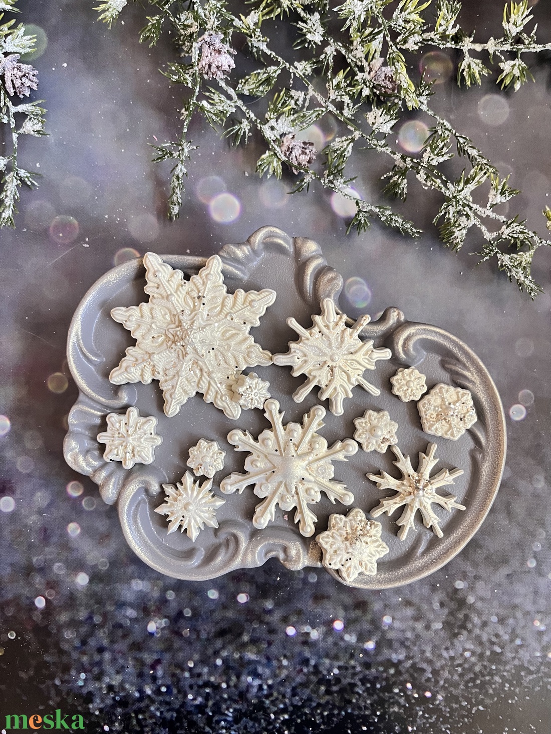 Hópelyhek - kellékek & szerszámok - díszíthető tárgyak - kerámia - Meska.hu