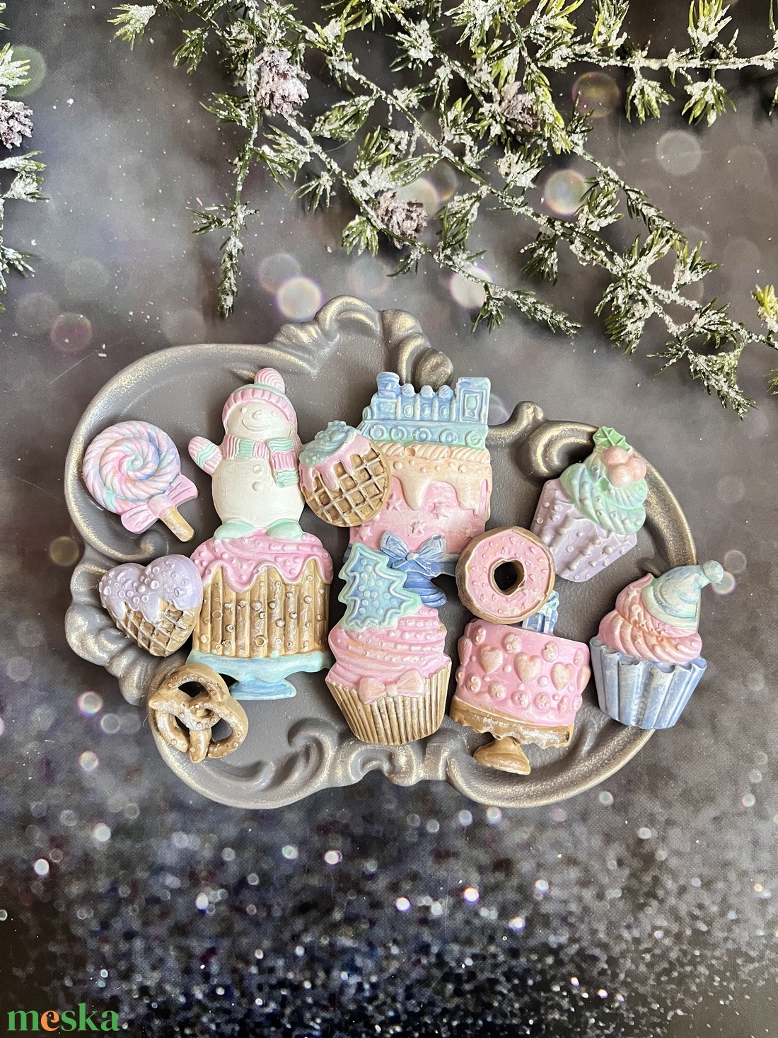 Vidám pasztell sütik - kellékek & szerszámok - díszíthető tárgyak - kerámia - Meska.hu