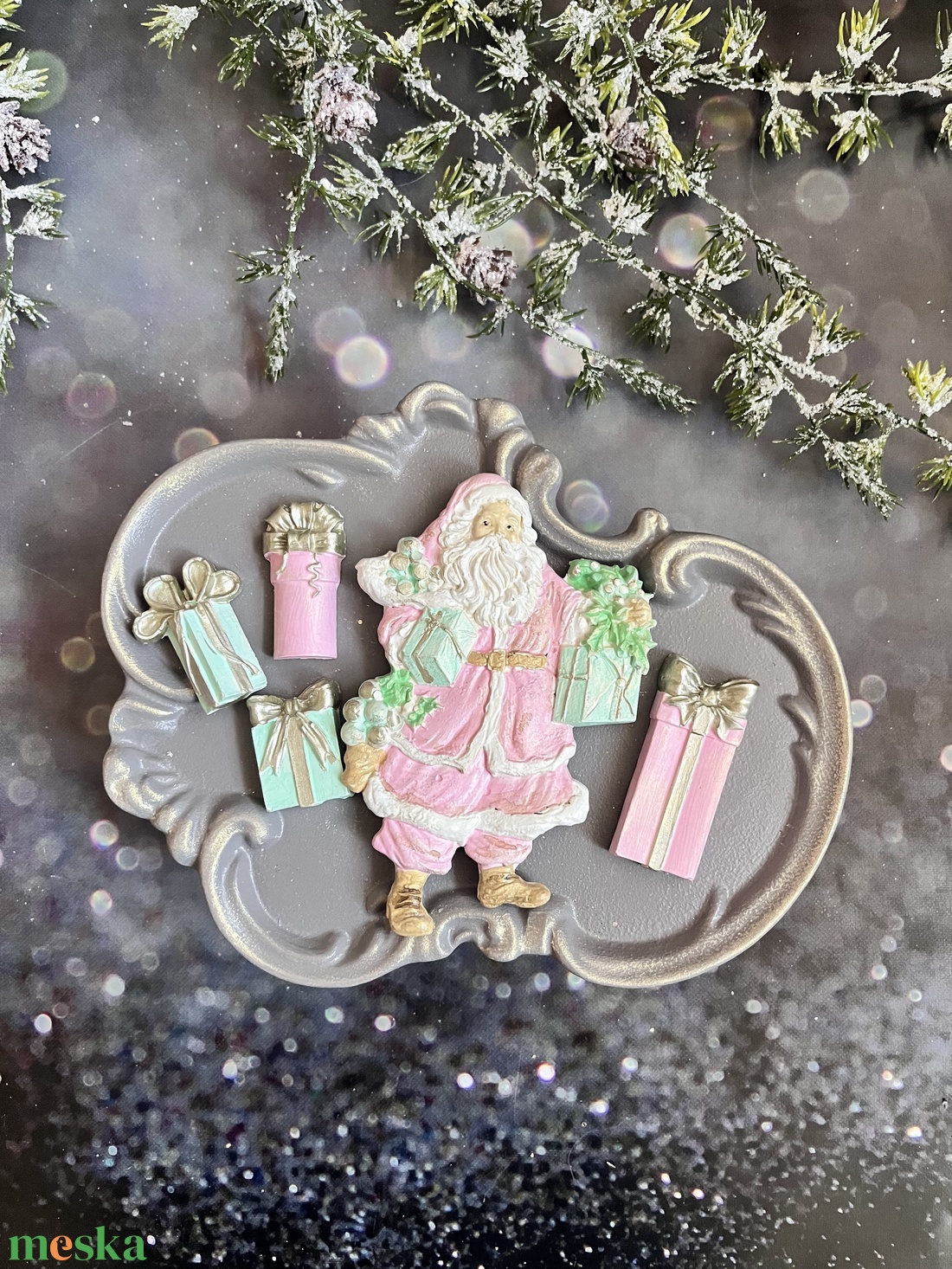 Télapó - rózsaszín - kellékek & szerszámok - díszíthető tárgyak - kerámia - Meska.hu