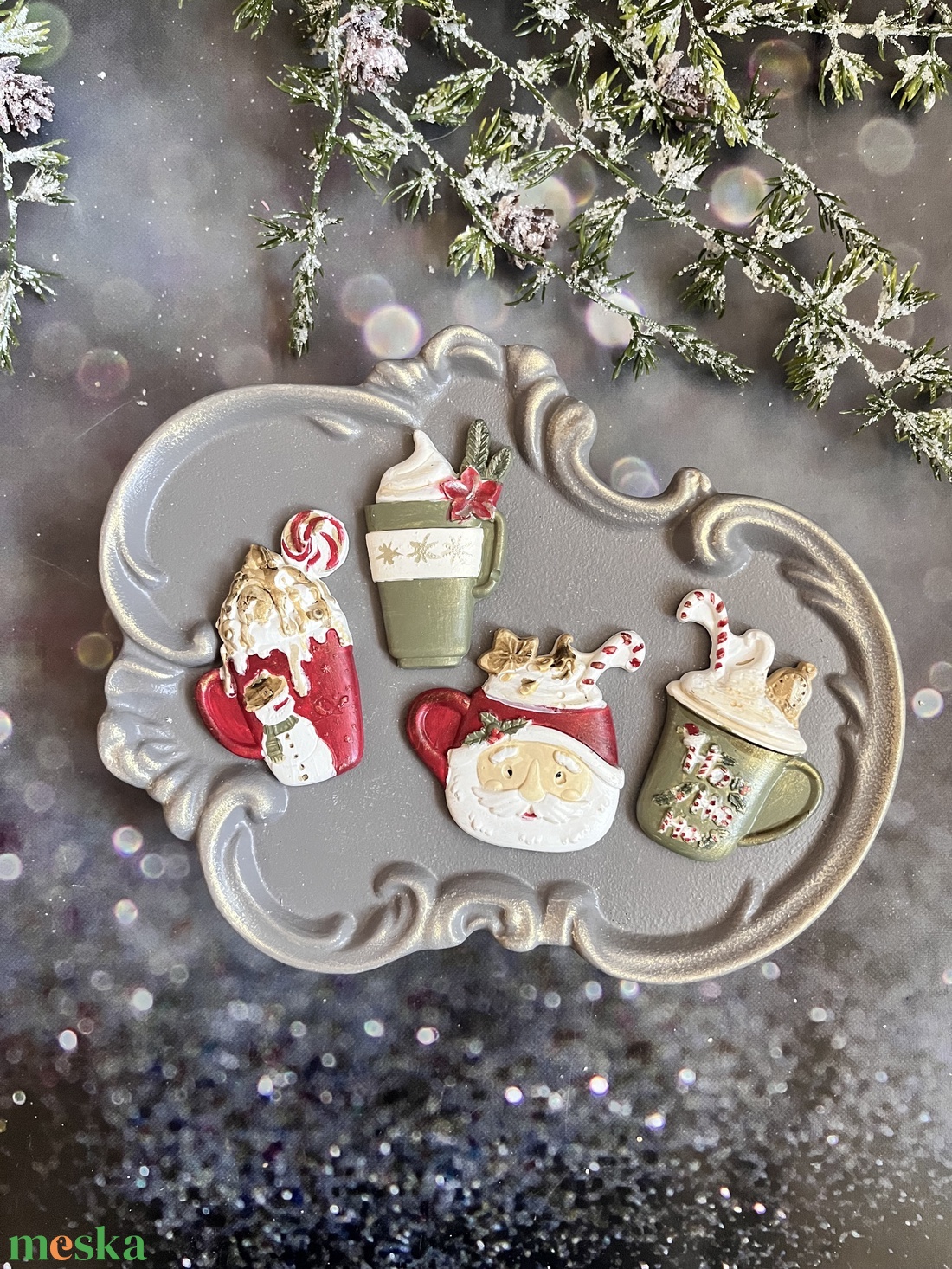 Karácsonyi forró italok - kellékek & szerszámok - díszíthető tárgyak - kerámia - Meska.hu