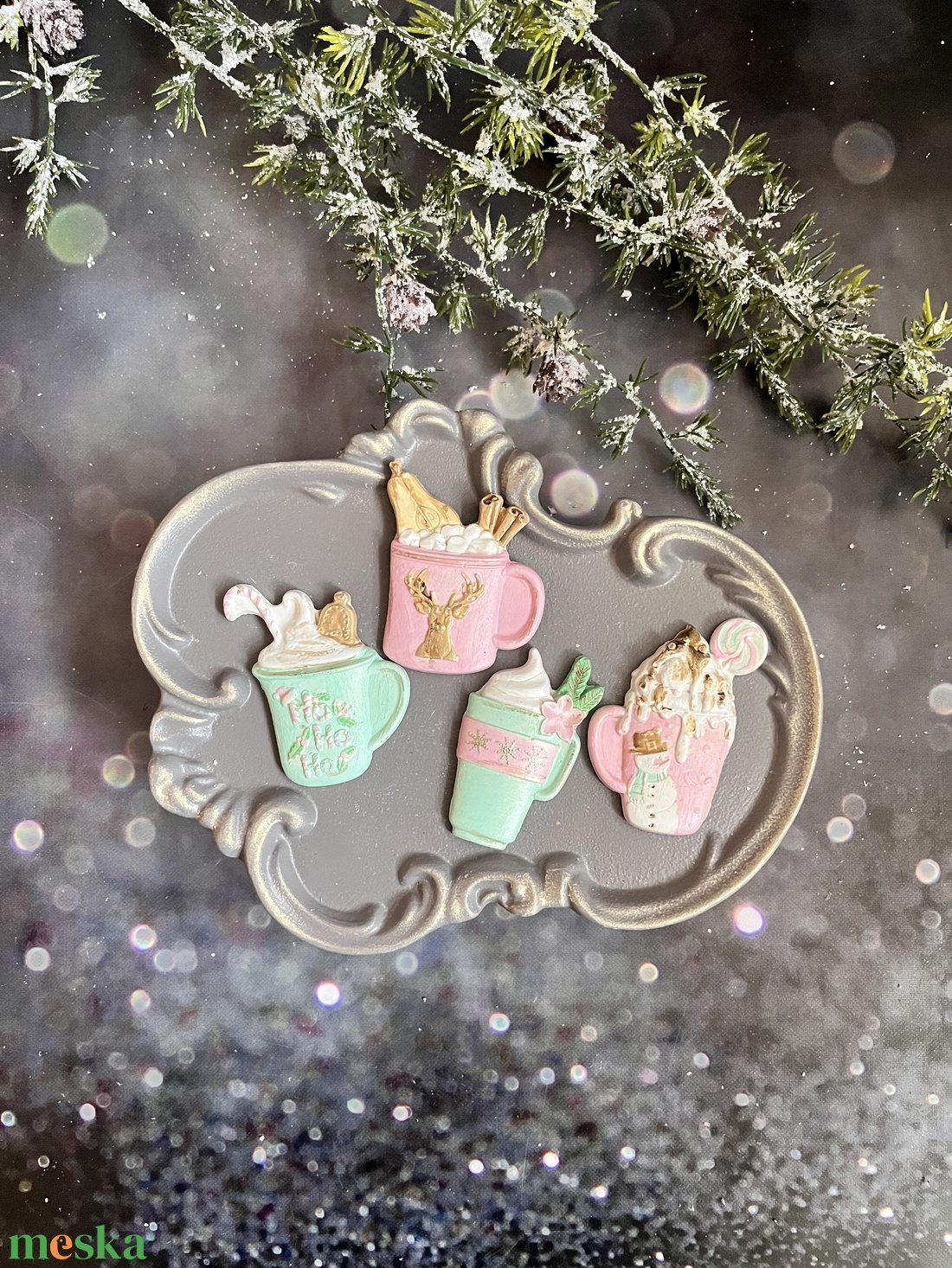 Karácsonyi forró italok - kellékek & szerszámok - díszíthető tárgyak - kerámia - Meska.hu