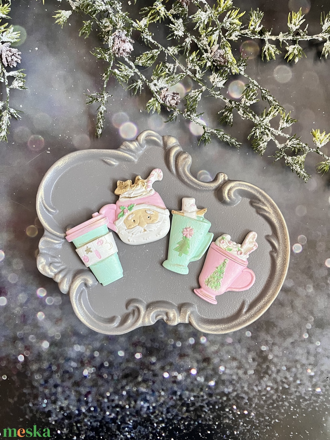 Karácsonyi forró italok - kellékek & szerszámok - díszíthető tárgyak - kerámia - Meska.hu