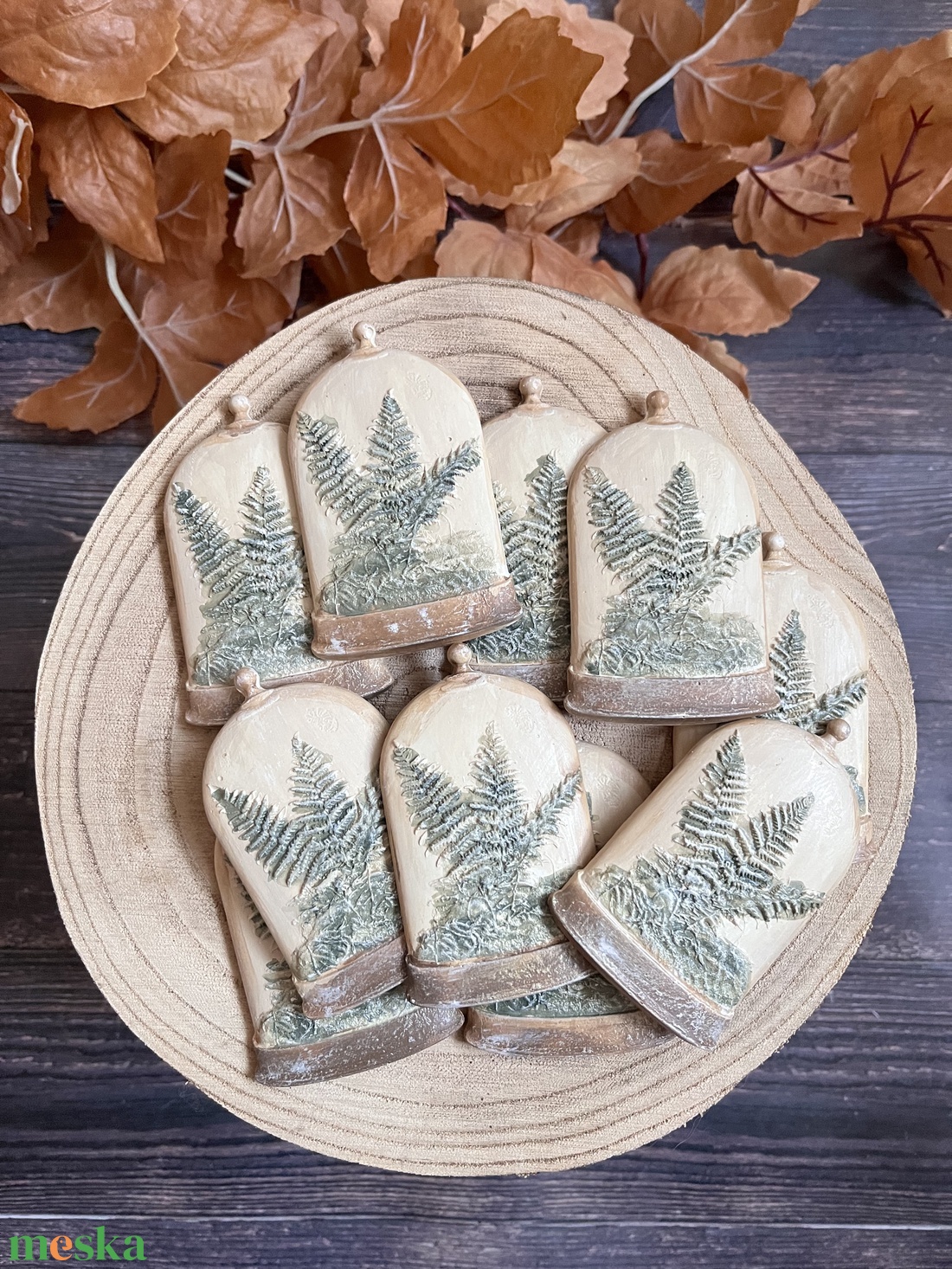 Őszi üvegbúra - kellékek & szerszámok - vegyes alapanyag - gipsz - Meska.hu