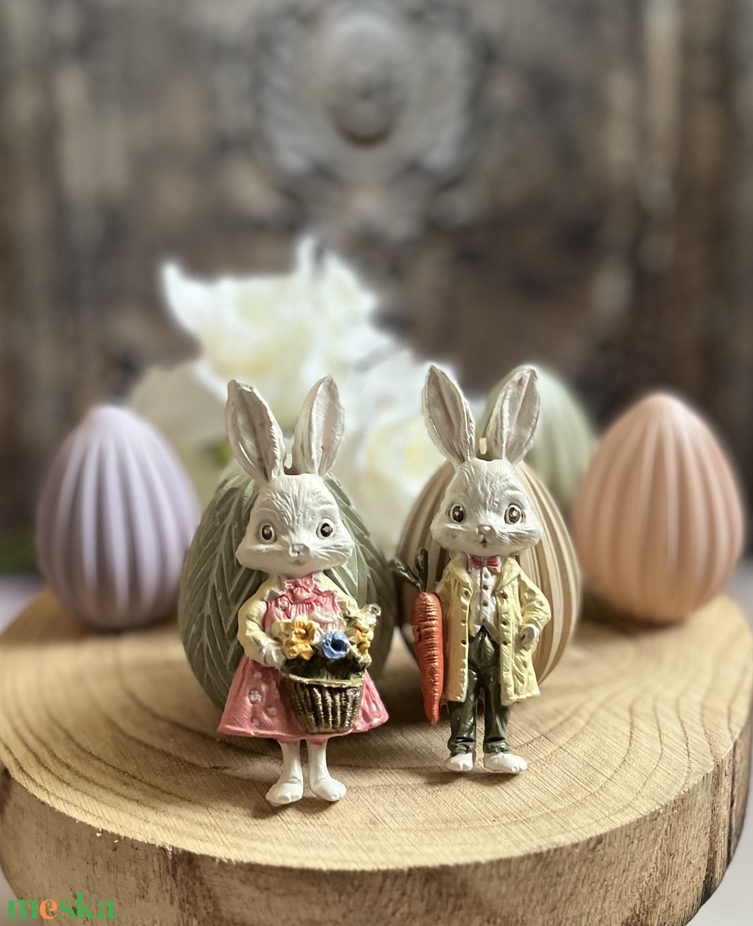 Nyuszipár - kellékek & szerszámok - díszíthető tárgyak - kerámia - Meska.hu