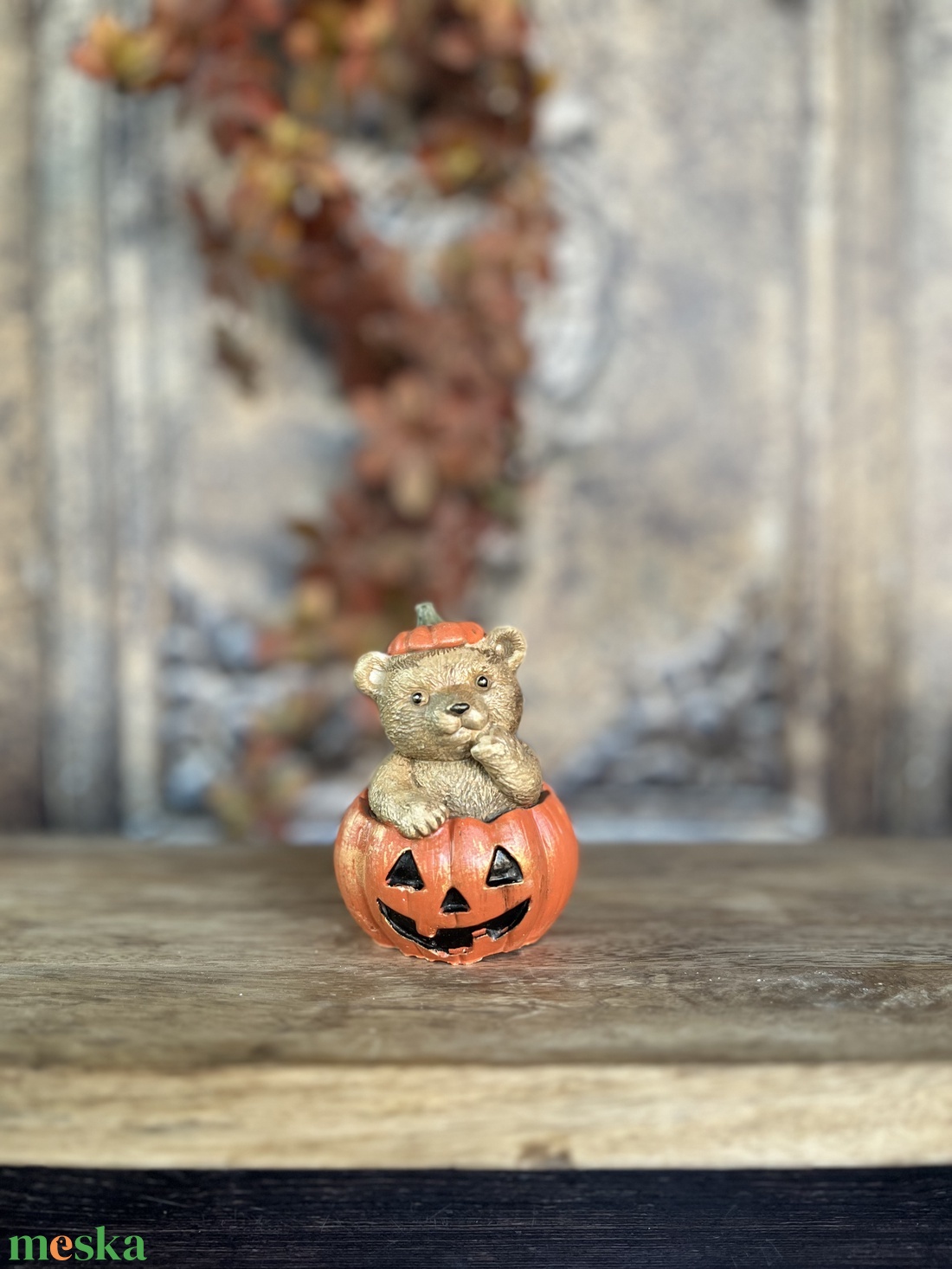 Halloween tökös macika - kellékek & szerszámok - díszíthető tárgyak - kerámia - Meska.hu