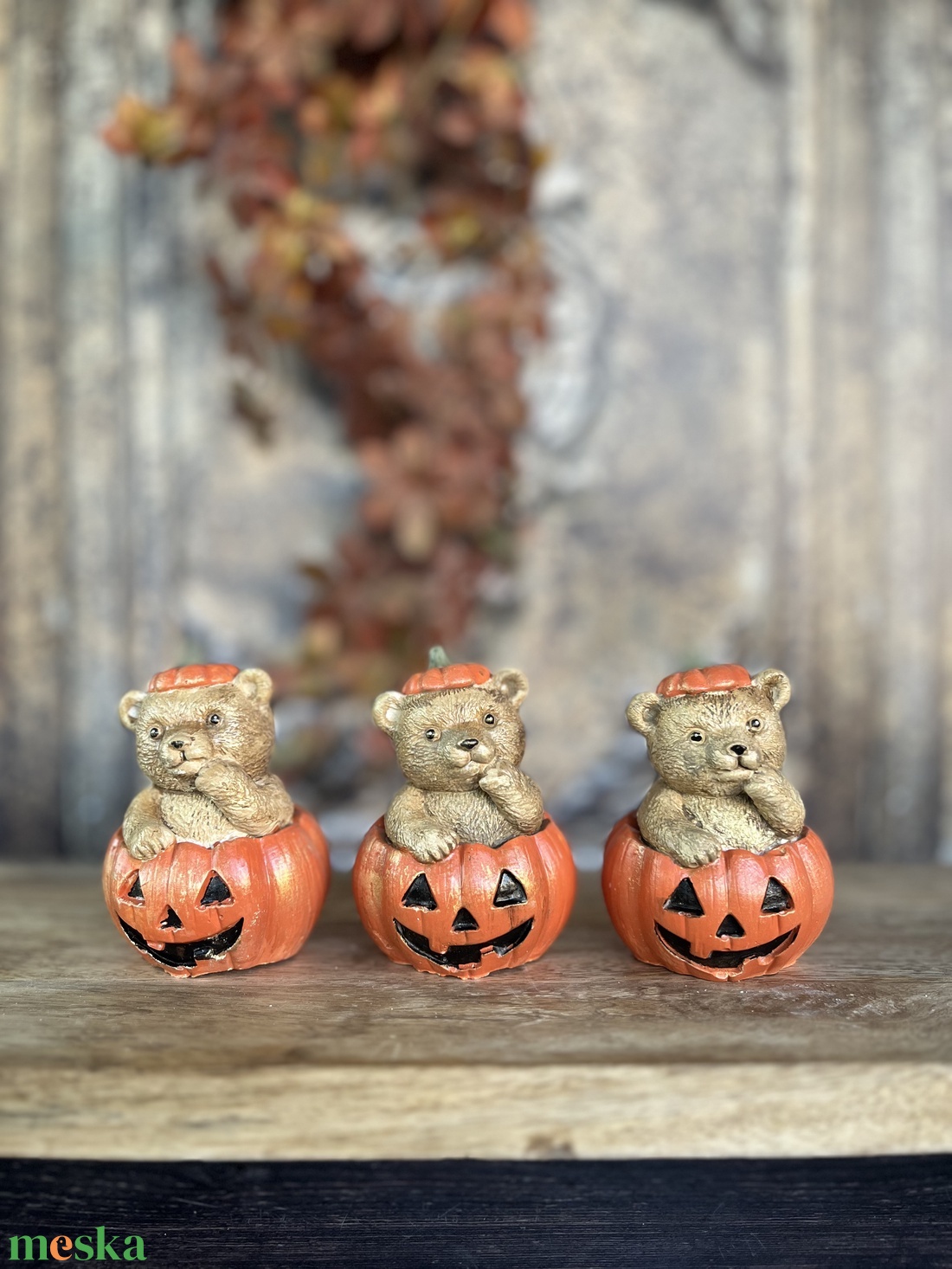 Halloween tökös macika - kellékek & szerszámok - díszíthető tárgyak - kerámia - Meska.hu