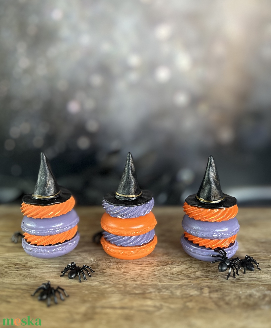 Halloween dekor - Macaron torony - kellékek & szerszámok - díszíthető tárgyak - kerámia - Meska.hu