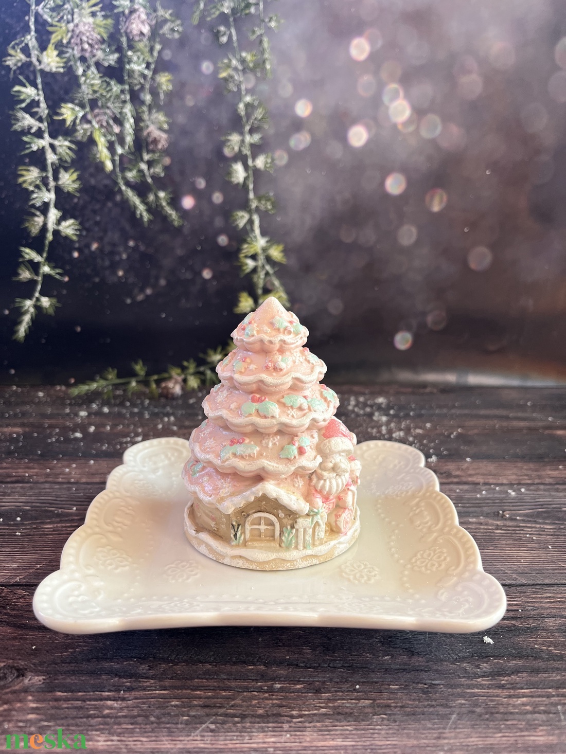 Mézeskalács karácsonyfa - rózsaszín - kellékek & szerszámok - díszíthető tárgyak - kerámia - Meska.hu