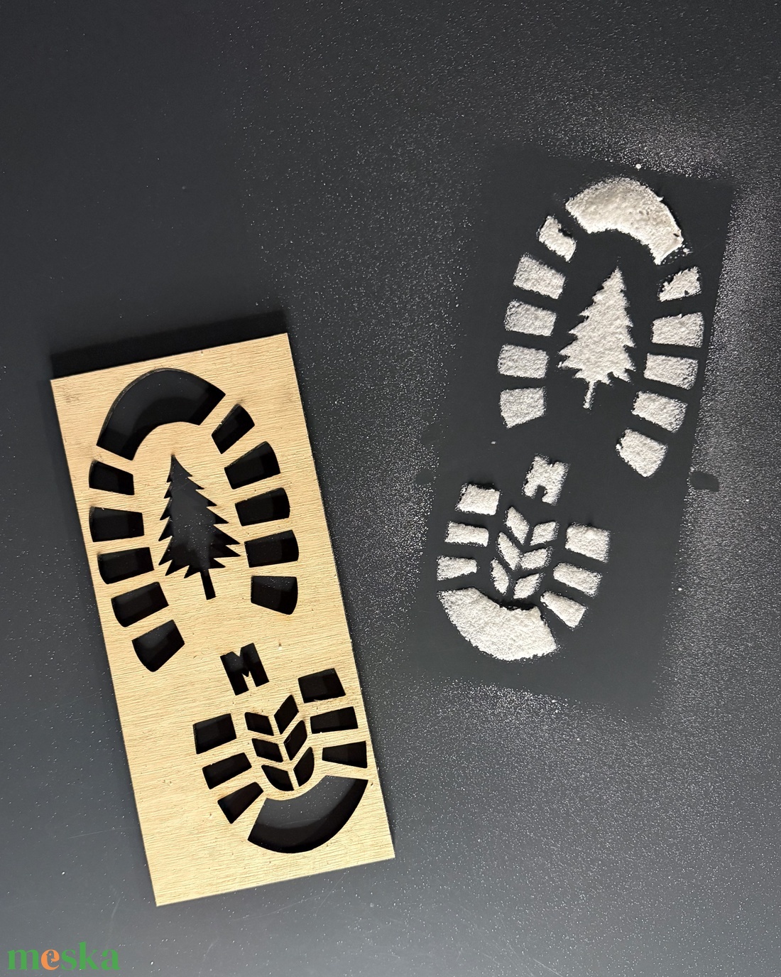 Itt járt a Mikulás - Stencil - karácsony - karácsonyi lakásdekoráció - karácsonyi lakásdíszek - Meska.hu