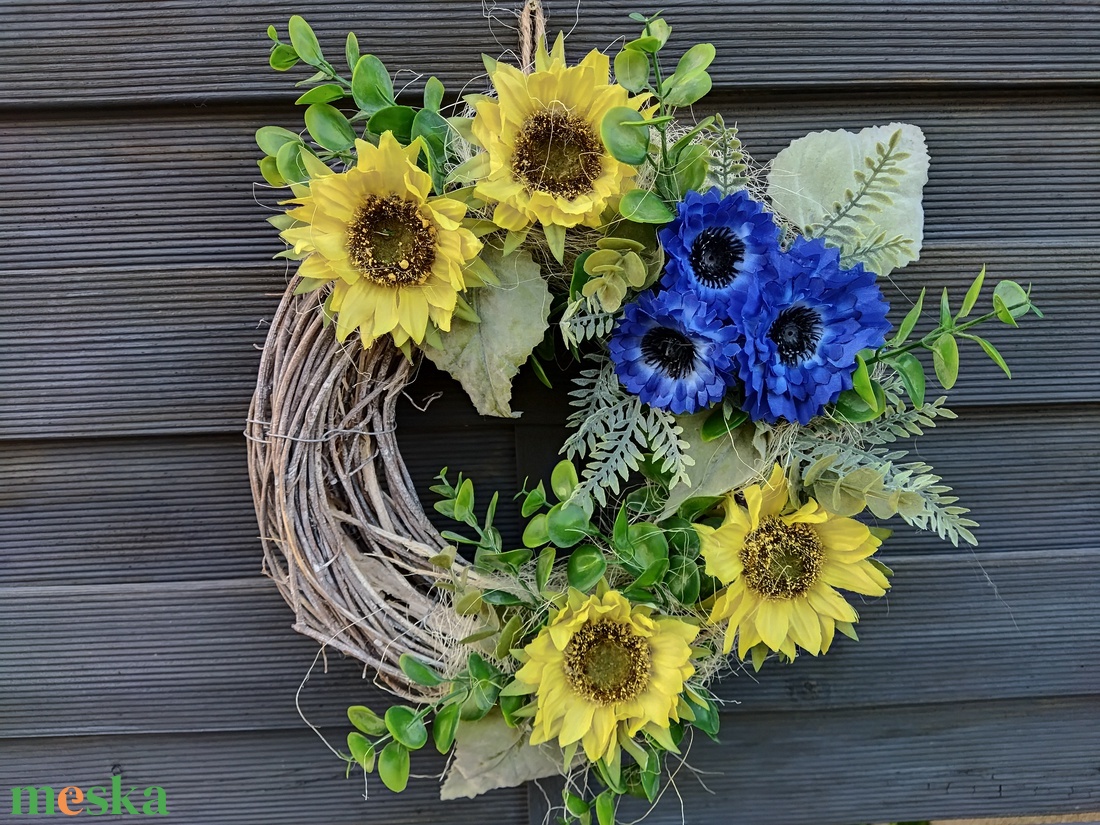 Nyári, napraforgós ajtódísz  - otthon & életmód - dekoráció - ajtó- és ablak dekoráció - ajtódísz & kopogtató - Meska.hu