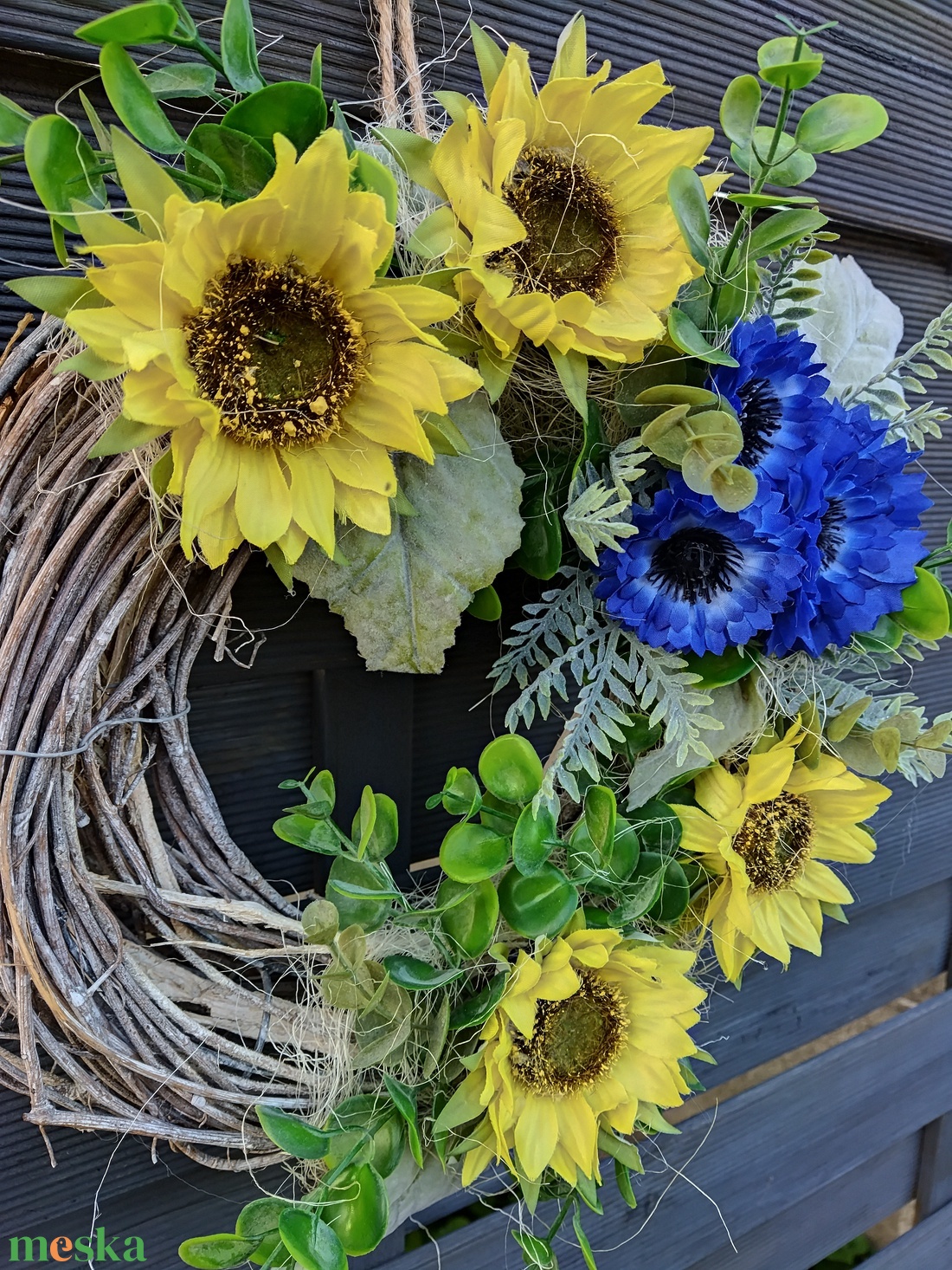 Nyári, napraforgós ajtódísz  - otthon & életmód - dekoráció - ajtó- és ablak dekoráció - ajtódísz & kopogtató - Meska.hu