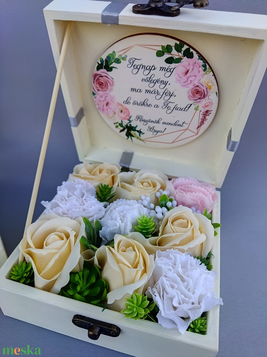 Akciós!!! Szülőköszöntő szappanvirág box  - otthon & életmód - dekoráció - Meska.hu