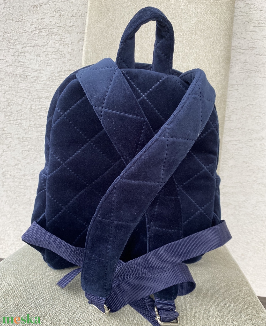 Mélykék, puha hátitáska - táska & tok - hátizsák - hátizsák - Meska.hu