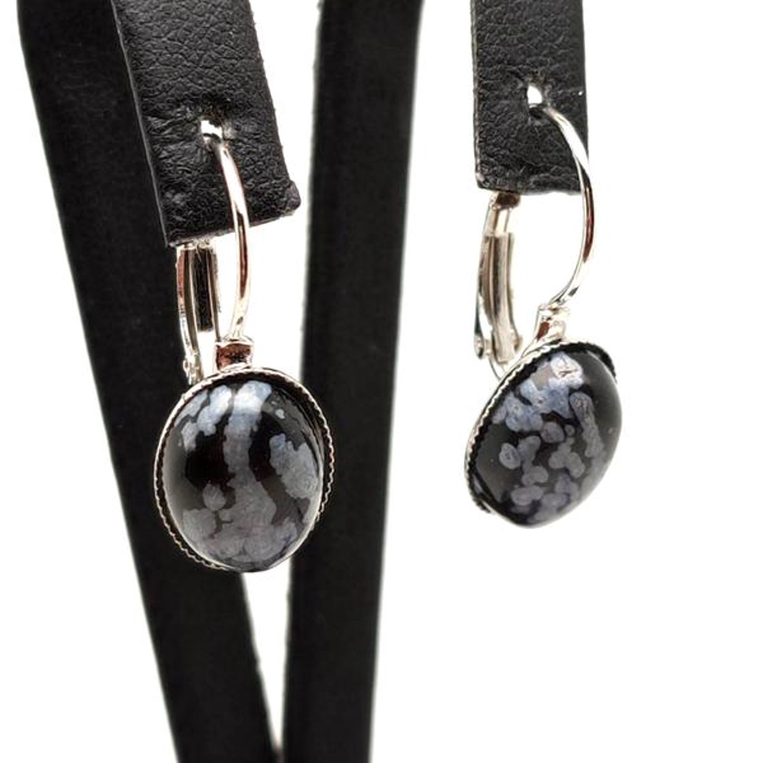 Fülbevaló ovális hópeh obszidián zár fém keret 10x14mm - ékszer - fülbevaló - lógó fülbevaló - Meska.hu Fülbevaló ovális hópeh obszidián zár fém keret 10x14mm - ékszer - fülbevaló - lógó fülbevaló - Meska.hu
