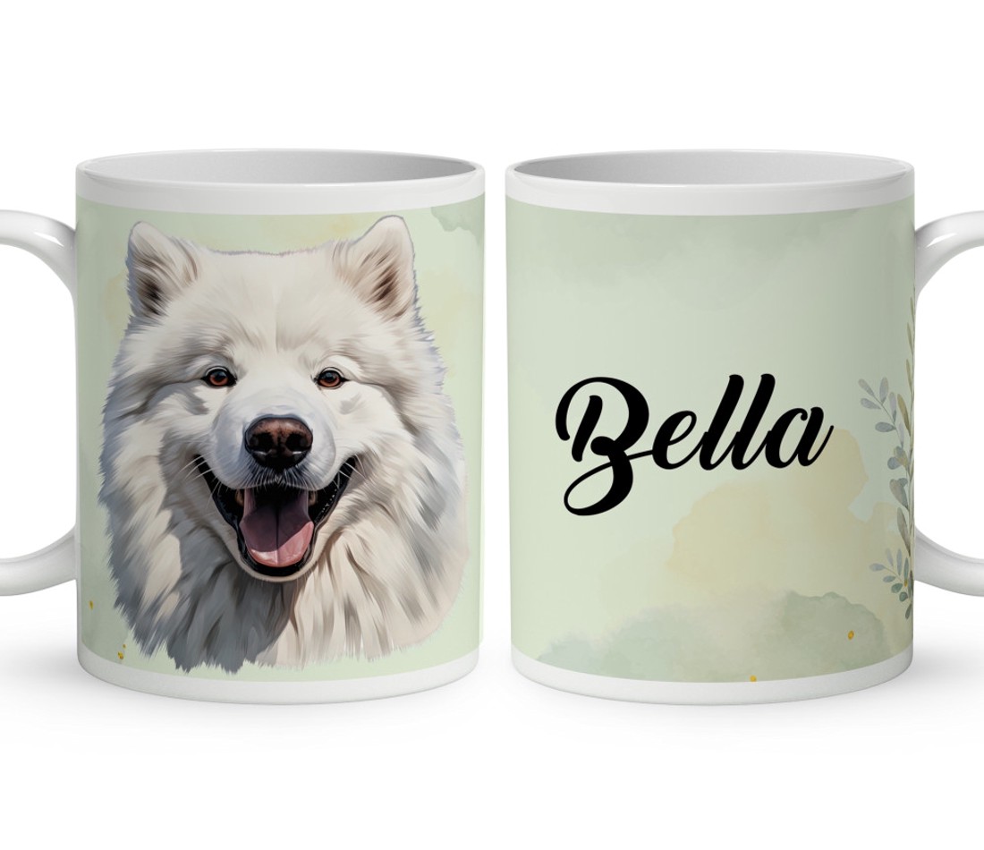 Névvel kérhető - Samoyed portré mintás bögre - otthon & életmód - konyhafelszerelés, tálalás - tálalás - bögre & csésze - Meska.hu